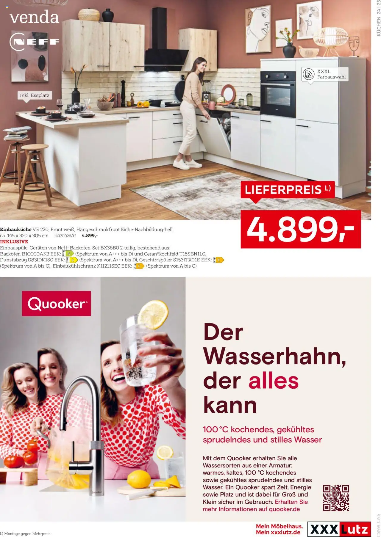 XXXL Lutz Nr. 1 bei Küchen - gültig ab dem 04.08.2025 | Seite: 25 | Produkte: Neff, Armatur, Wasser, Backofen