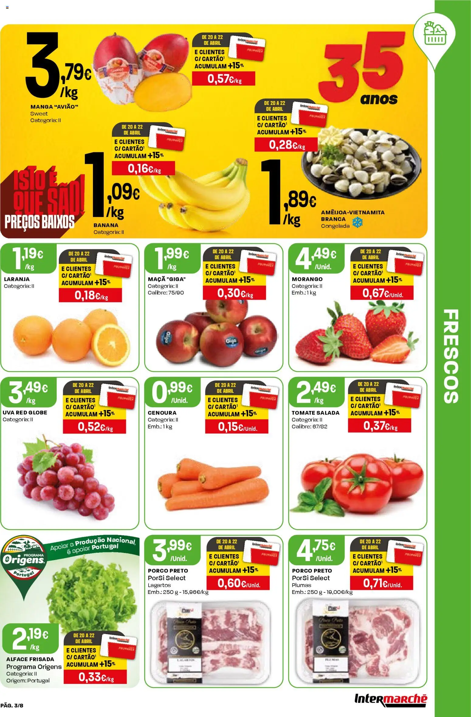 Intermarché Folheto Mini │ válido de 16.04.2026 | Página: 3 | Produtos: Banana, Tomate, Salada, Alface