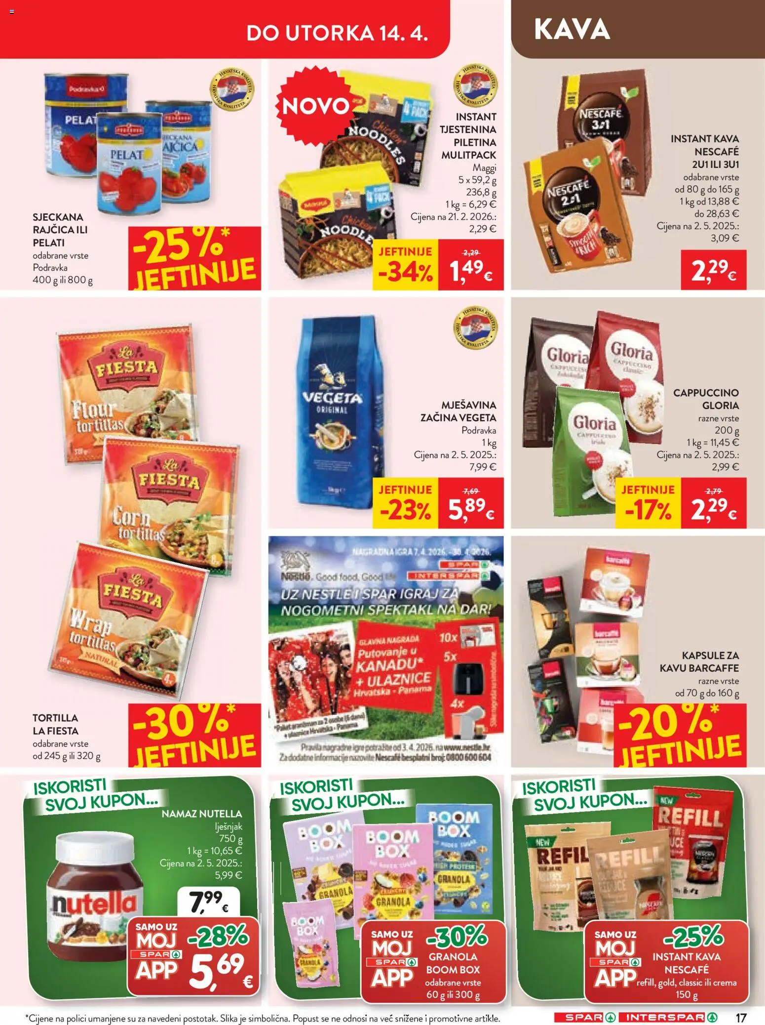 Spar katalog | vrijedi od 08.04.2026 | Stranica: 19 | Proizvodi: Vegeta, Rajčica, Cappuccino, Namaz