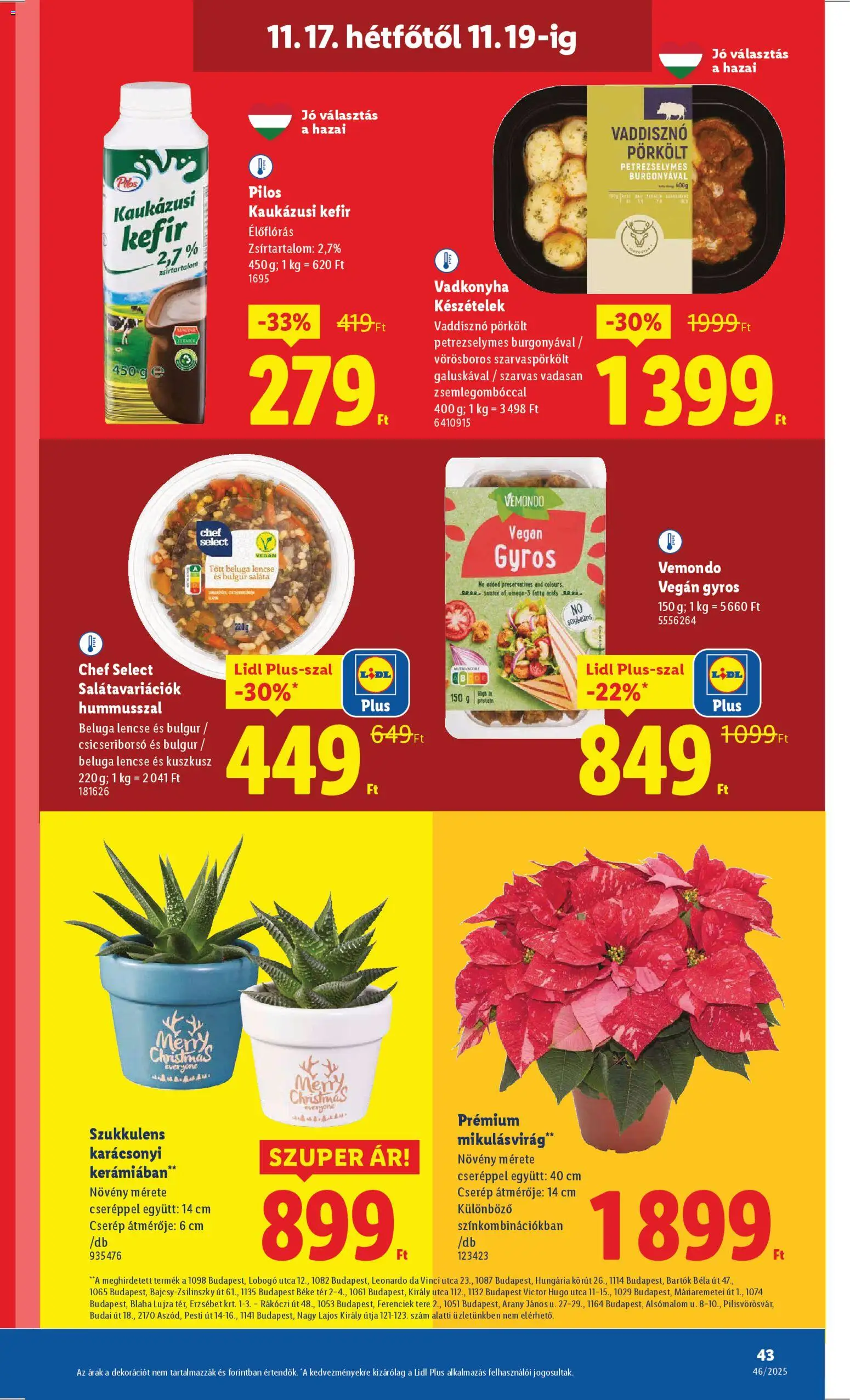 Lidl akciós ujság - amely érvényes a következő dátumtól: 13.11.2025 | Oldal: 43 | Termékek: Készételek, Protein, Vegán, Saláta