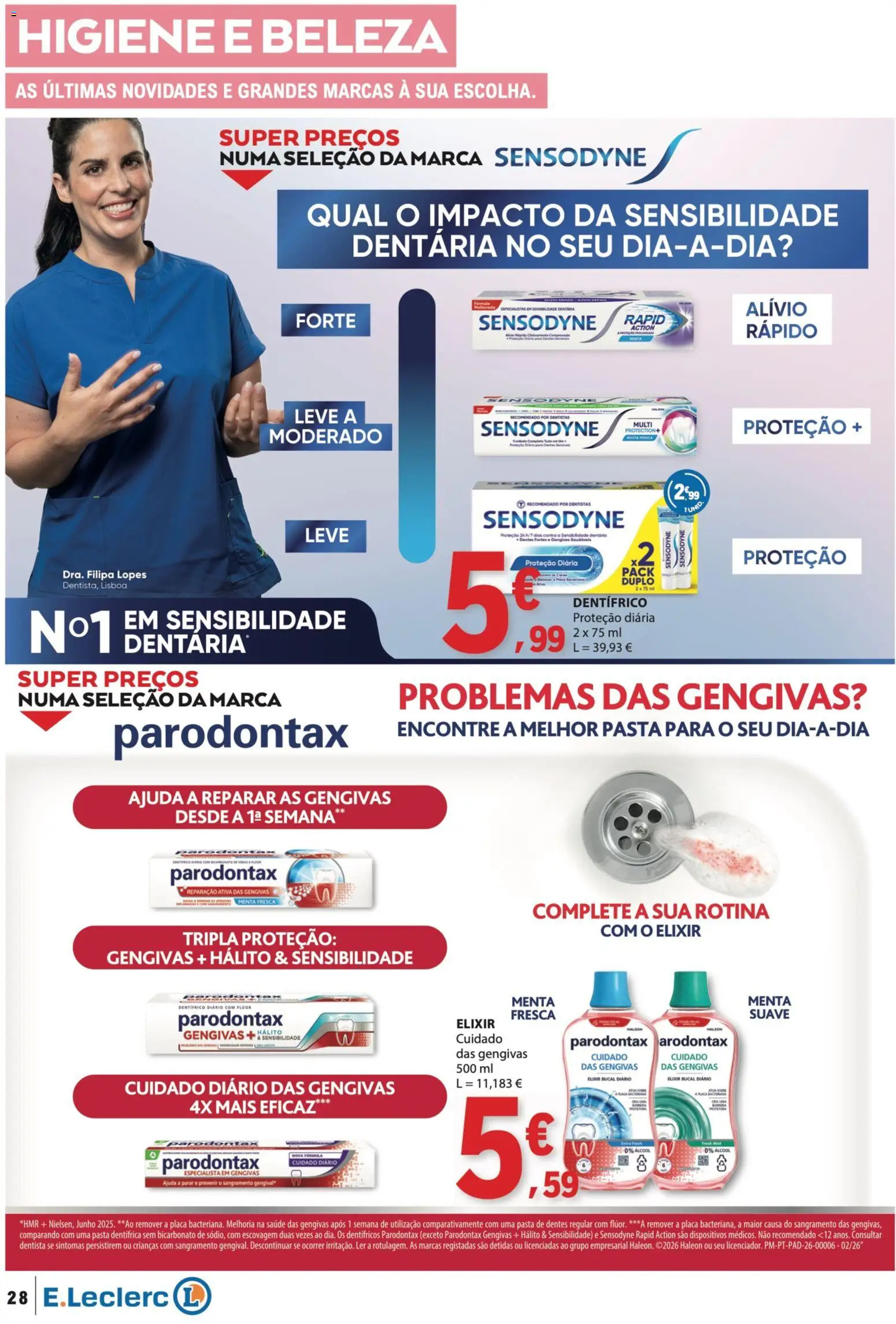 E.Leclerc folheto │ válido de 19.03.2026 | Página: 28 | Produtos: Pasta de dentes, Bicarbonato