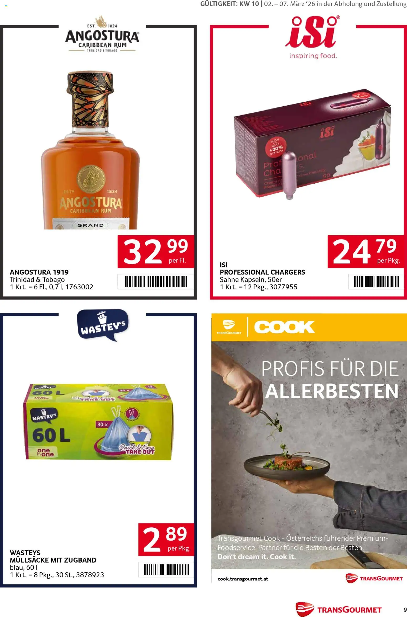 Transgourmet Markenfestwoche gültig ab 02.03.2026 | Seite: 9 | Produkte: Sahne