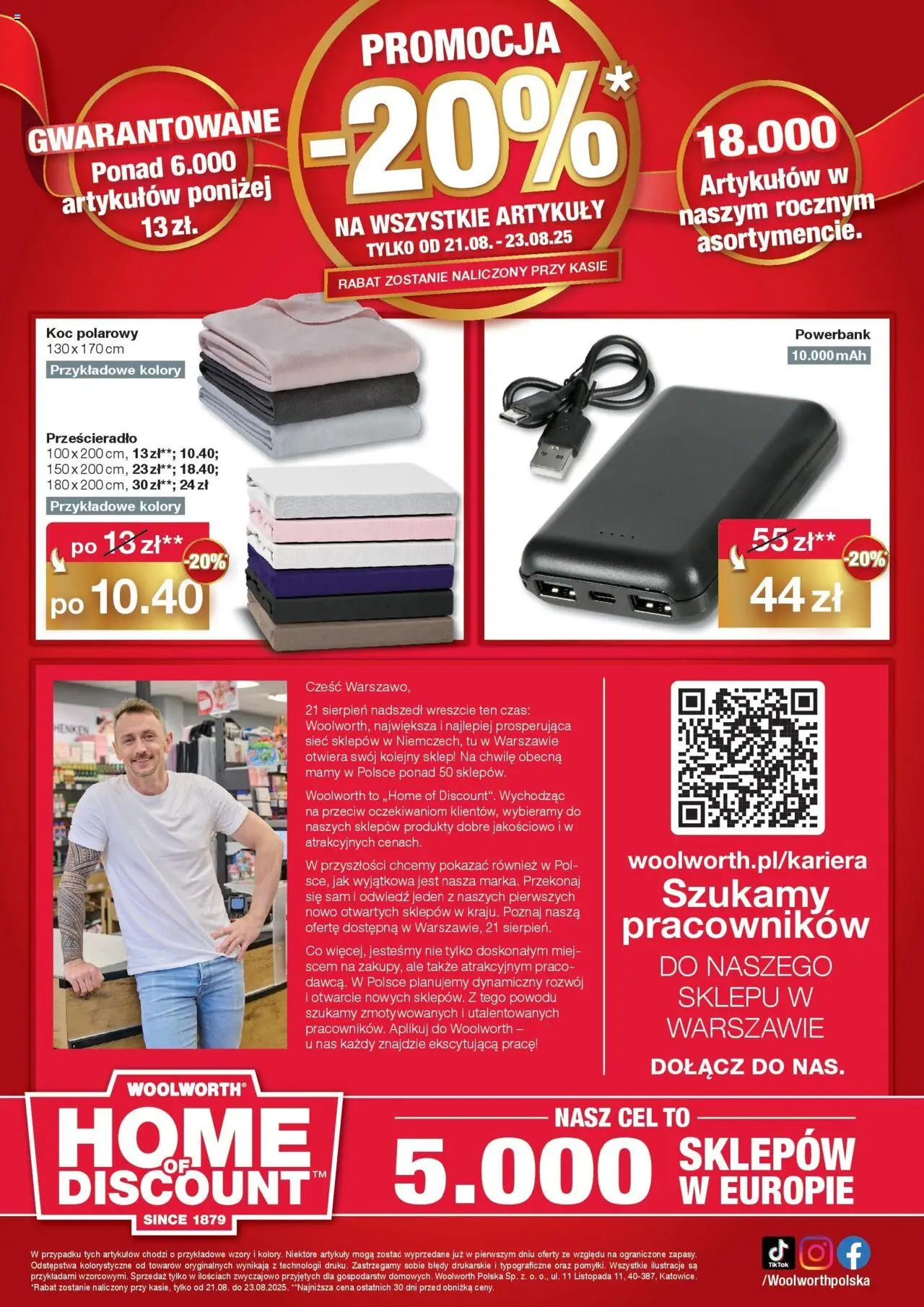 Woolworth Gazetka - Już w Warszawie od 21.08.2025 | Strona: 12 | Produkty: Powerbank, Koc