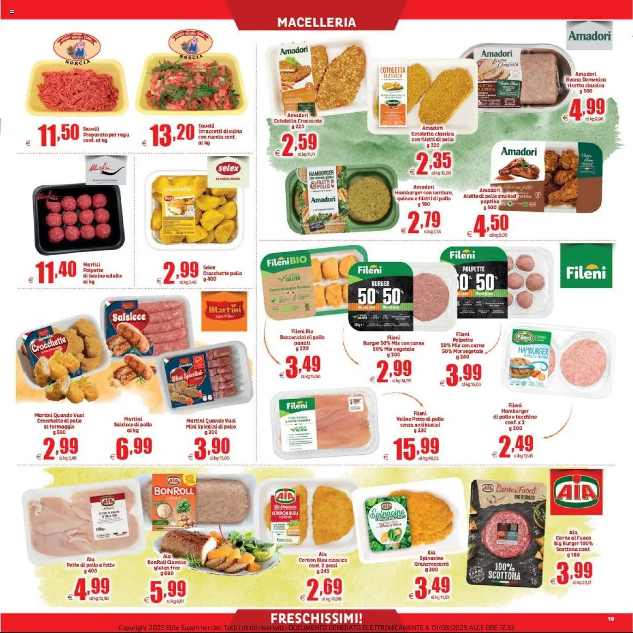 Volantino Elite Supermercati del 02.08.2025 | Pagina: 19 | Prodotti: Bovino, Suino, Polpette, Quinoa