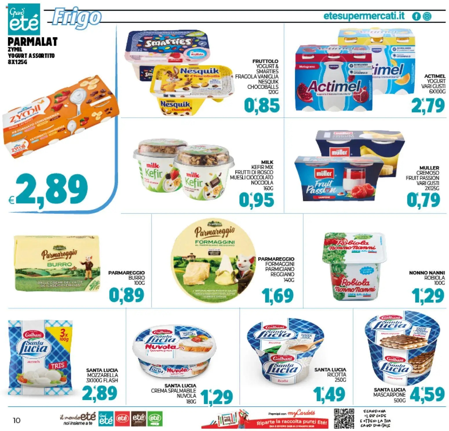 Volantino Eté del 07.01.2026 | Pagina: 10 | Prodotti: Yogurt, Mozzarella, Ricotta, Parmigiano reggiano