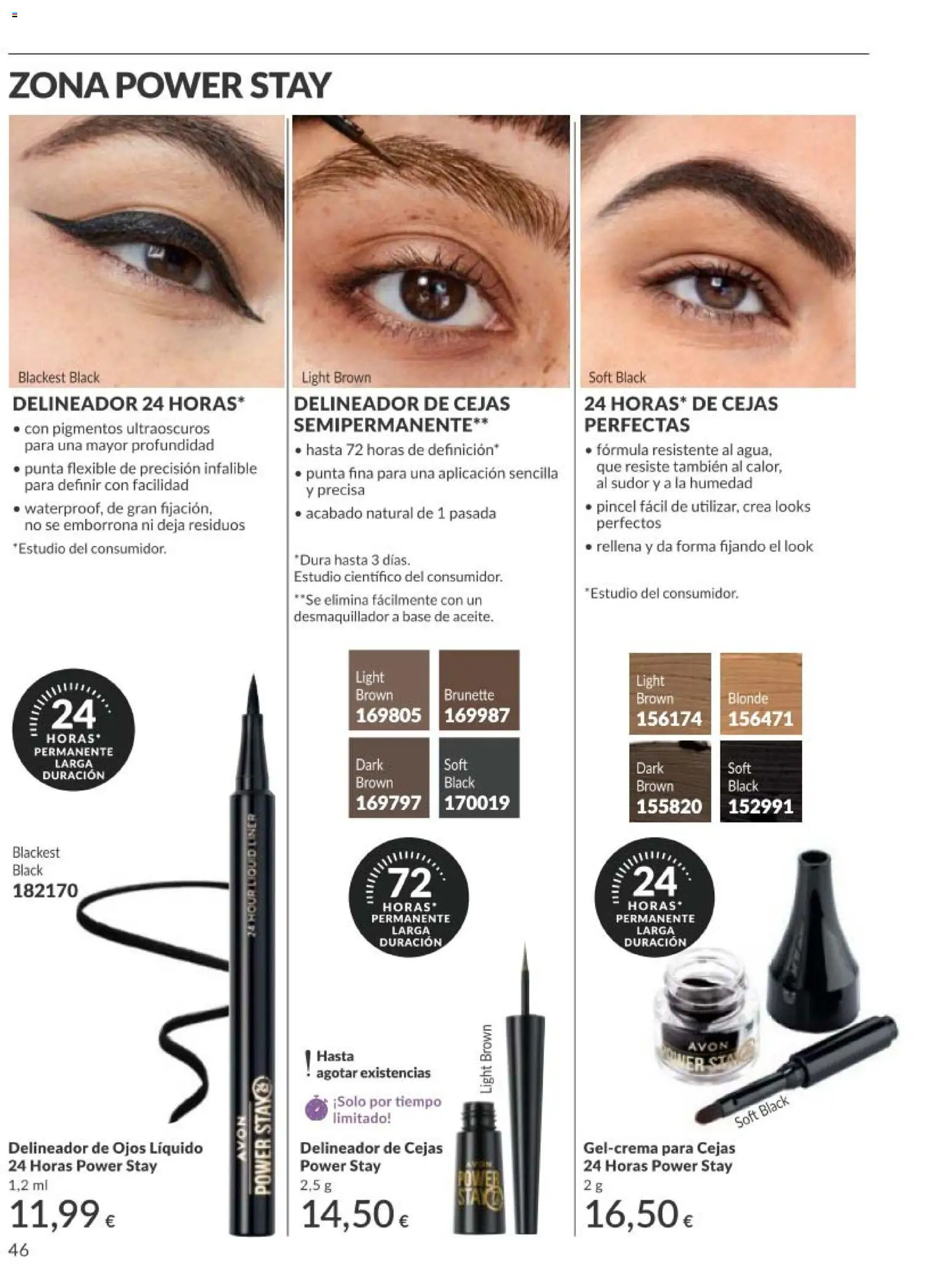 Catálogo AVON campaña 5 │ válido desde el 01.05.2026 | Página: 46 | Productos: Delineador de ojos, Delineador, Desmaquillador, Delineador de cejas