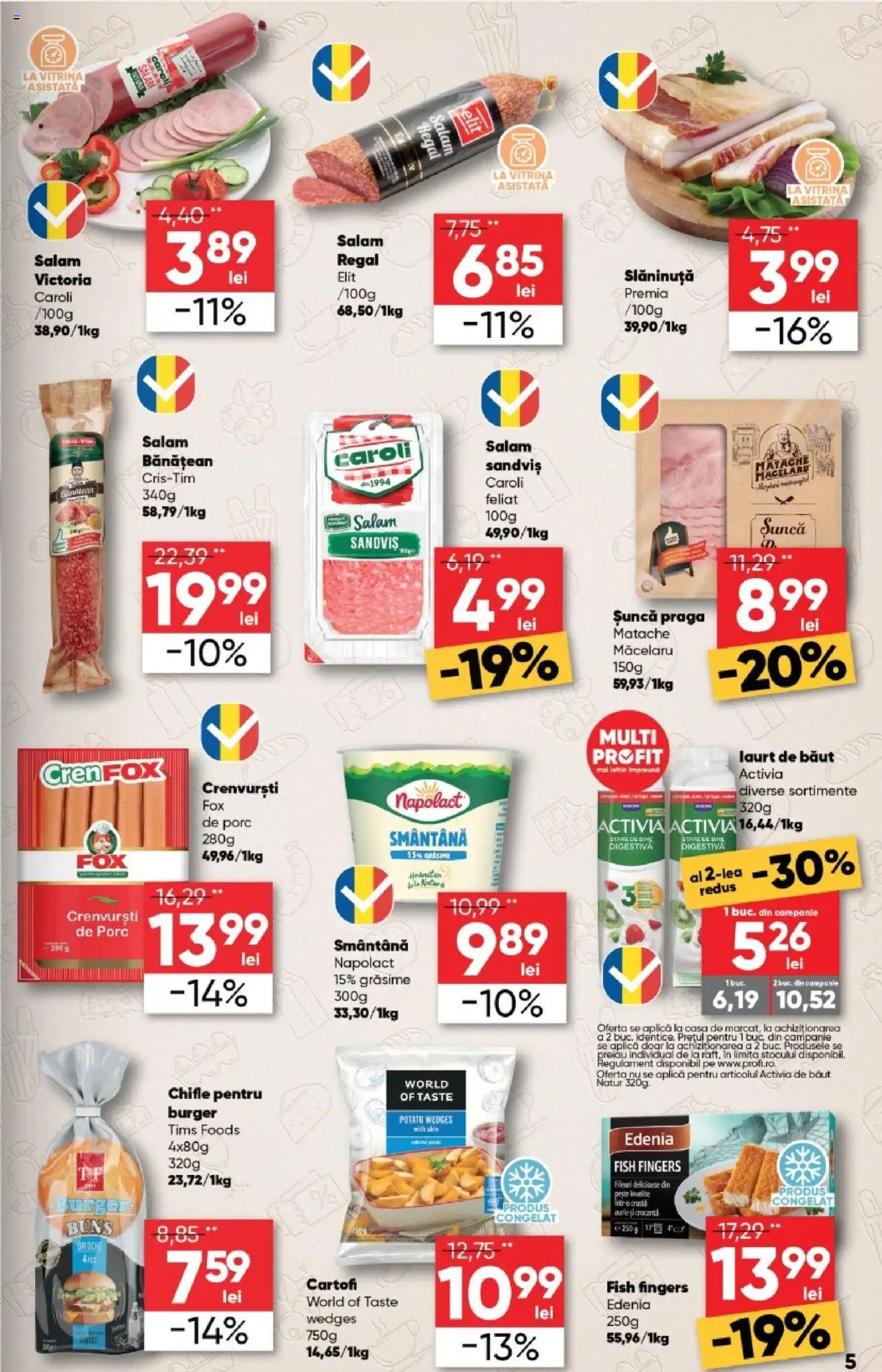Noul catalog Profi – valabil de la 01.10.2025 | Pagină: 5 | Produse: Bahçe aydınlatması, Vitrină, Burger, Cartofi