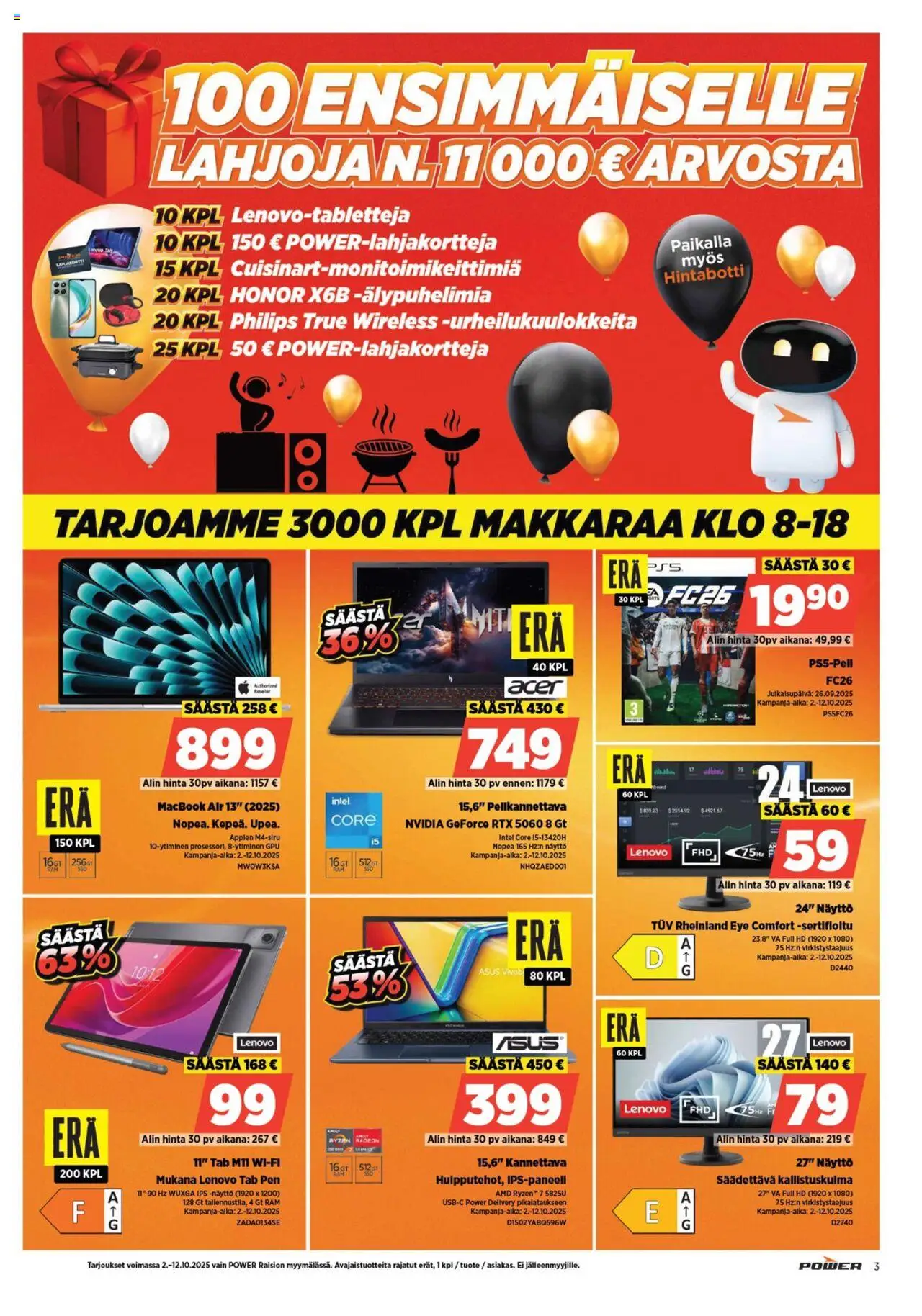 Power tarjoukset – voimassa 02.10.2025 alkaen | Sivu: 3 | Tuotteet: Näyttö