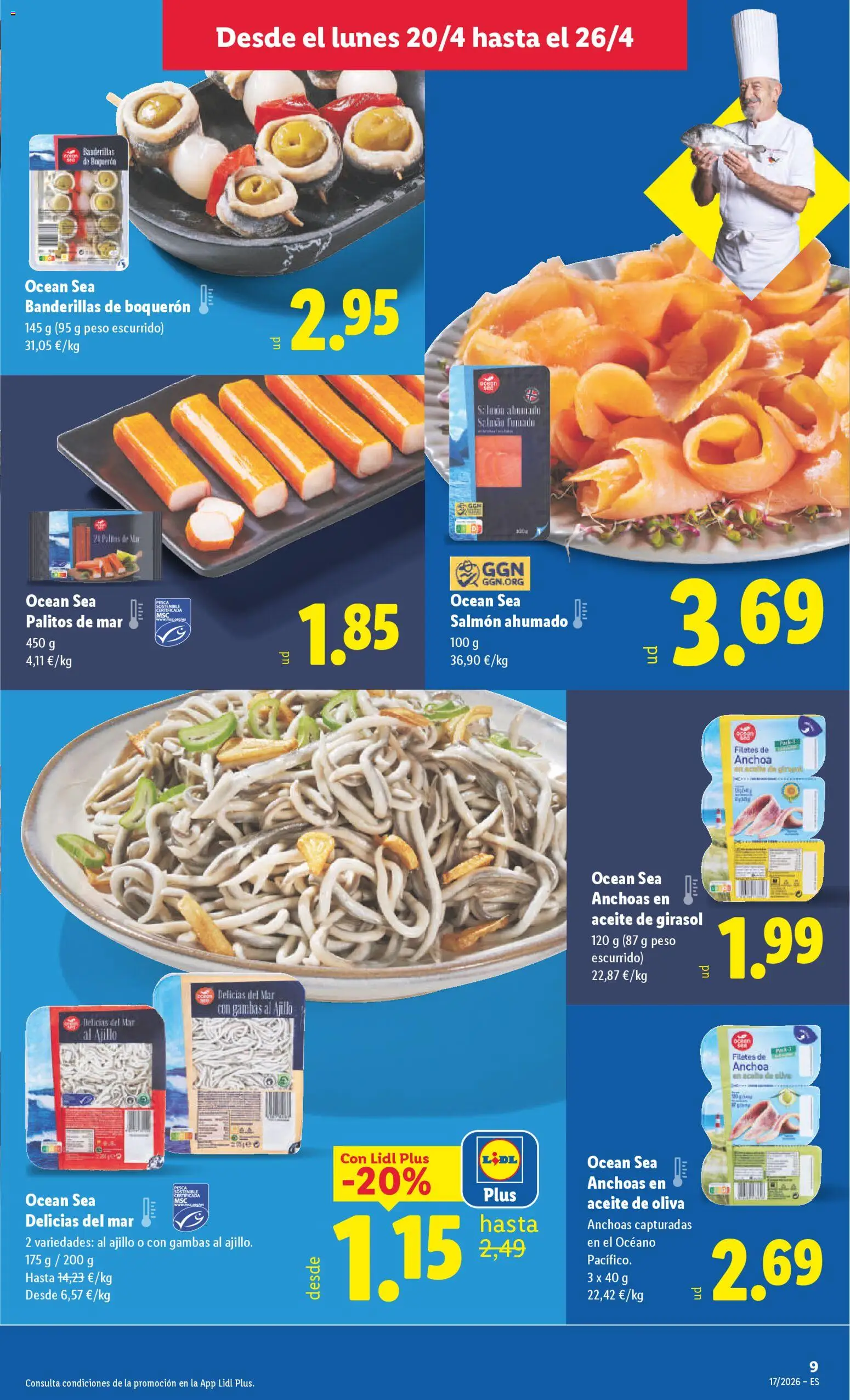 Lidl folleto │ válido desde el 20.04.2026 | Página: 13 | Productos: Aceite, Aceite de girasol, Salmón ahumado, Anchoa