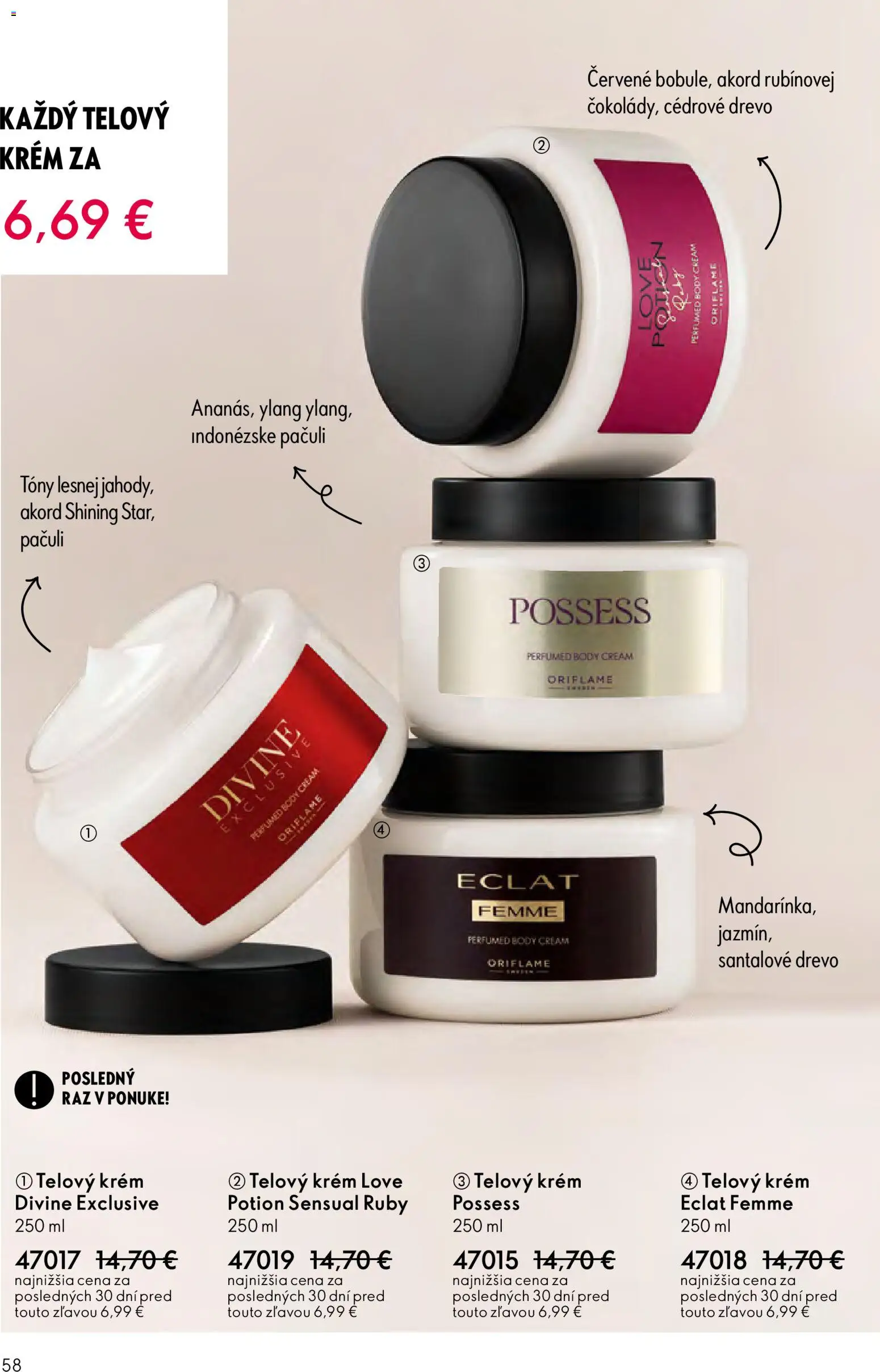 Nové Oriflame akcie – leták je platný od 12.11.2025 | Strana: 58 | Produkty: Telový krém, Krém