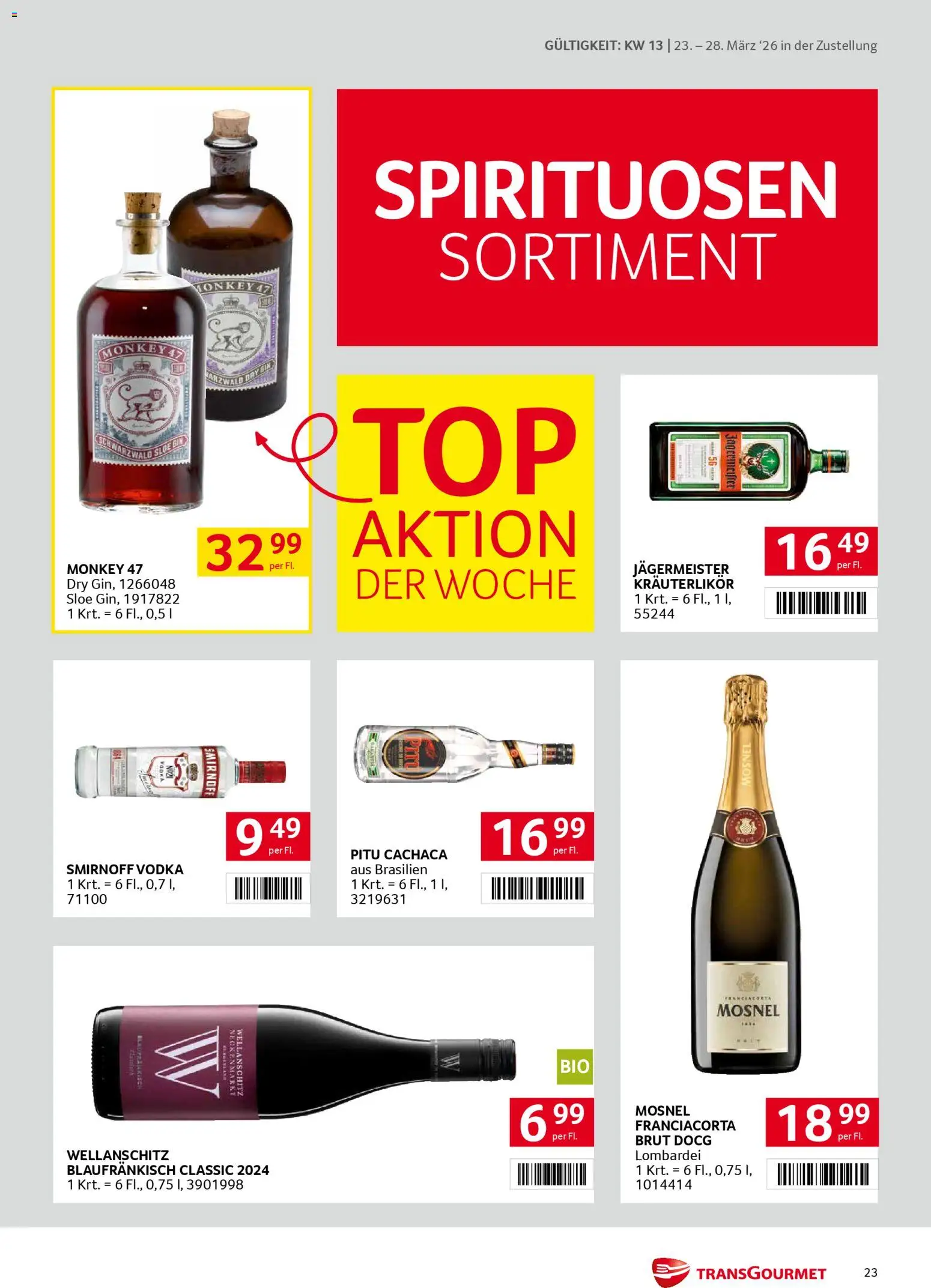 Transgourmet Zustellaktion gültig ab 23.03.2026 | Seite: 23 | Produkte: Gin