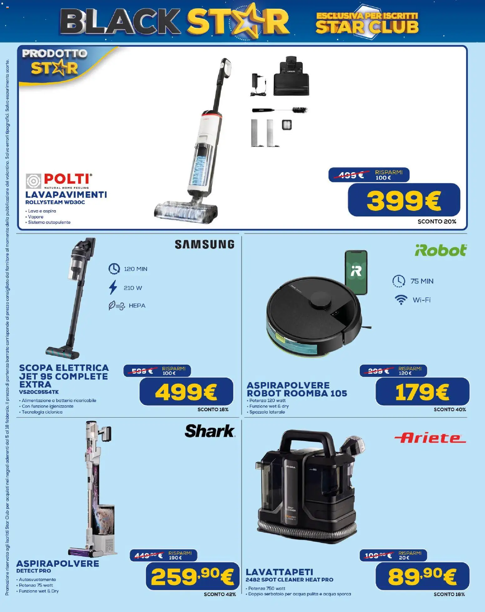 Volantino Euronics del 19.02.2026 | Pagina: 16 | Prodotti: Scopa elettrica, Acqua, Robot, Samsung
