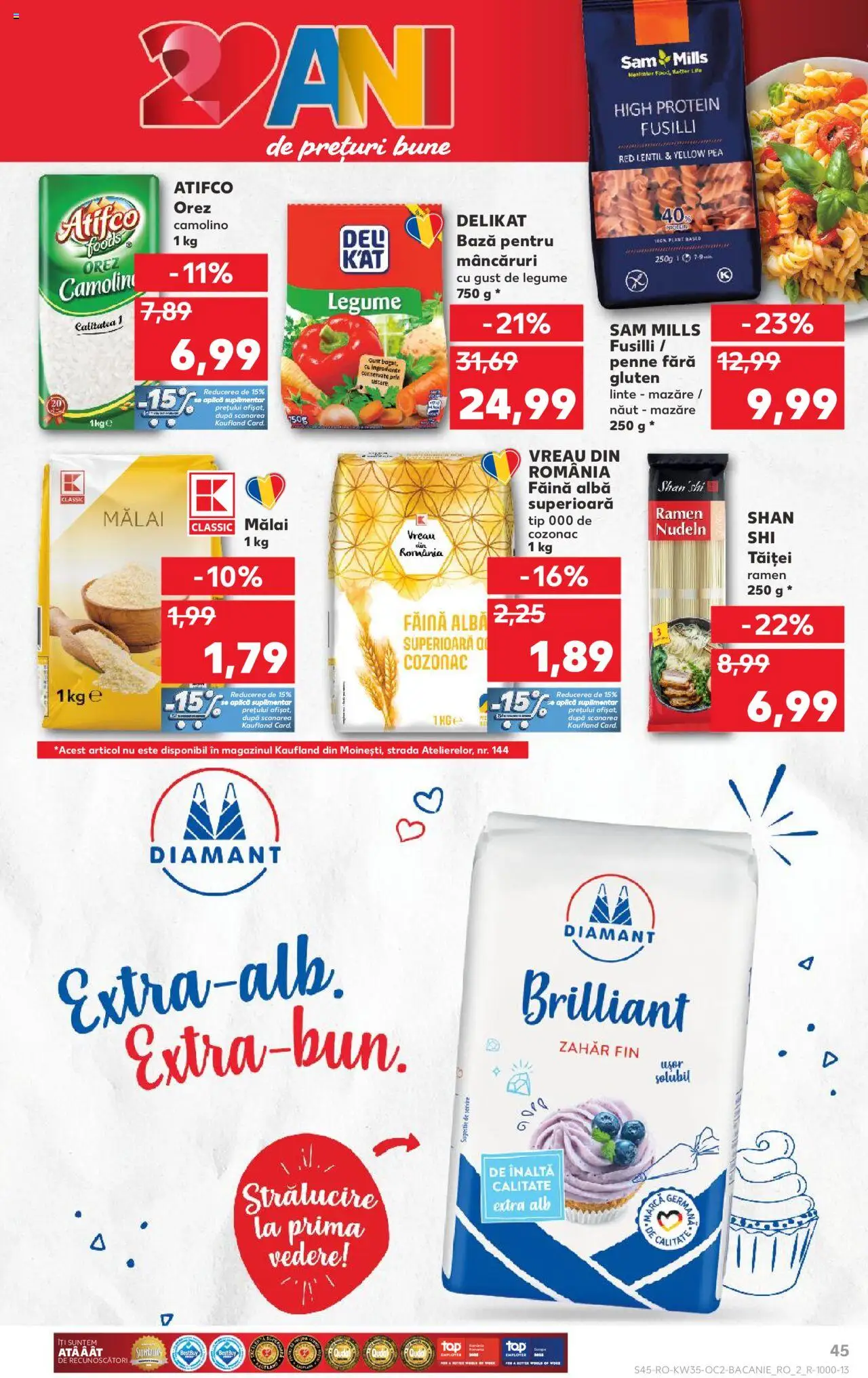 Kaufland RO akciós ujság - amely érvényes a következő dátumtól: 27.08.2025 | Oldal: 45 | Termékek: Protein, Penne