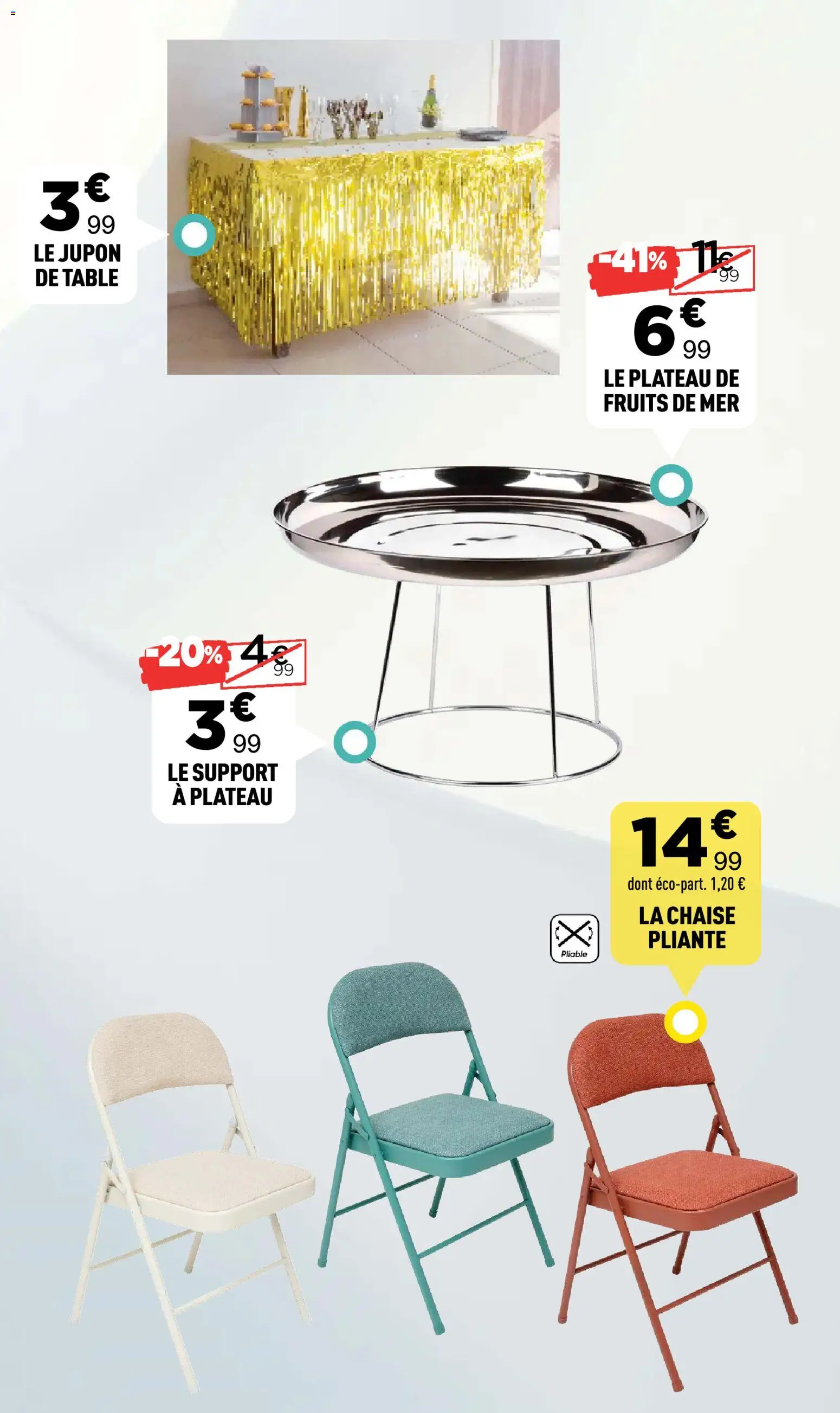 {H1} | Page: 19 | Produits: Fruits de mer, Plateau, Chaise, La chaise pliante