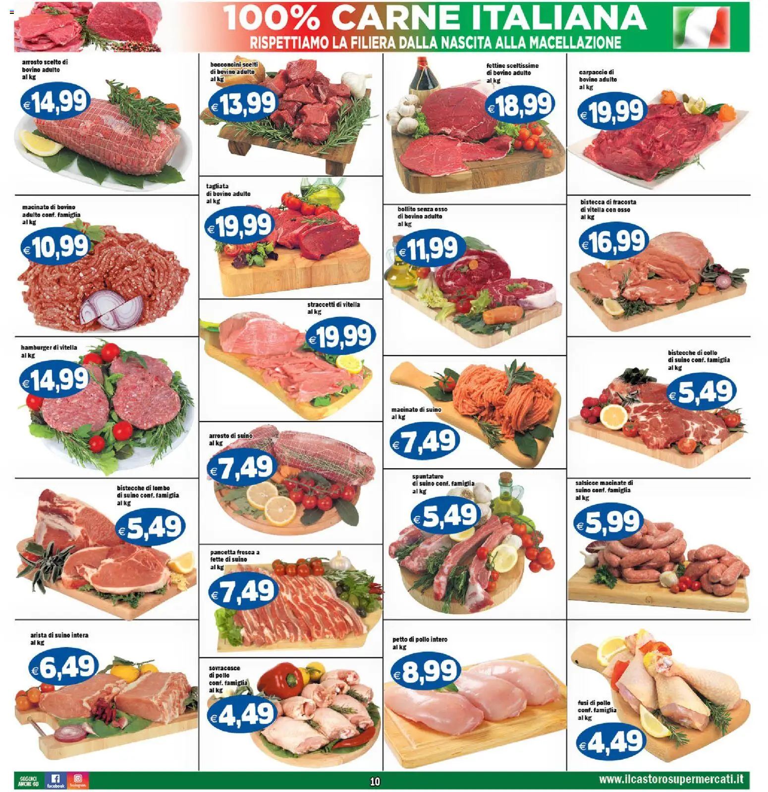 Volantino Il Castoro del 17.04.2026 | Pagina: 10 | Prodotti: Petto di Pollo, Arrosto, Pollo, Hamburger