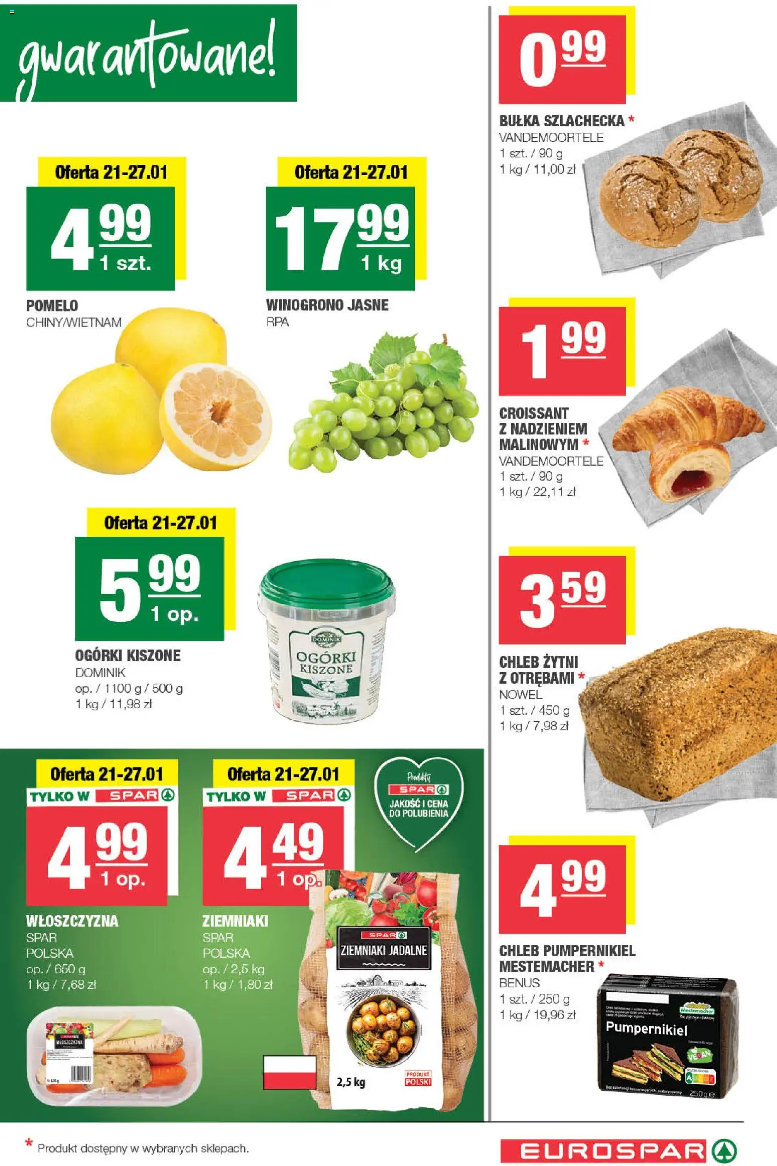 Spar Gazetka - Eurospar od 21.01.2026 | Strona: 3 | Produkty: Pumpernikiel, Winogrono, Ogórki, Ziemniaki
