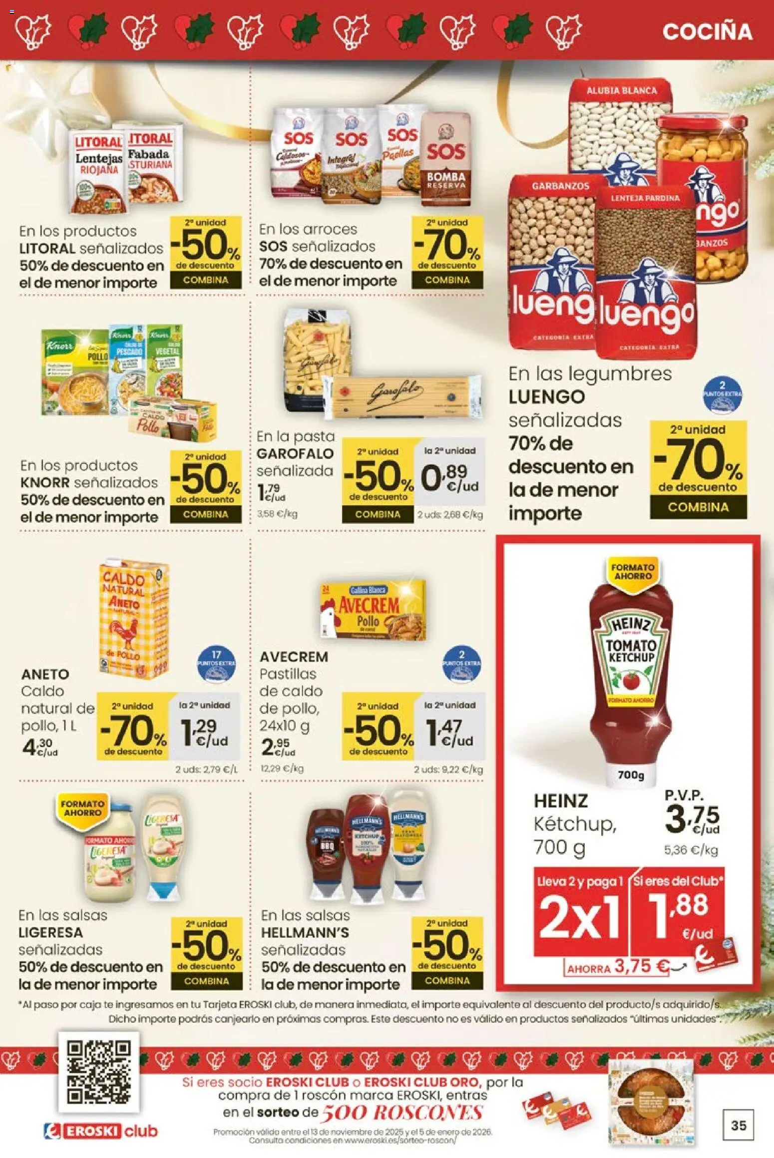 Eroski - Center │ válido desde el 27.11.2025 | Página: 35 | Productos: Pescado, Pasta, Té, Cocina