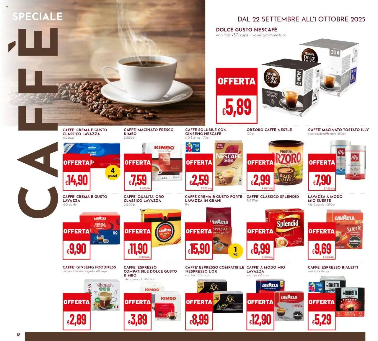 Volantino Pan del 22.09.2025 | Pagina: 18 | Prodotti: Crema, Caffè, Lavazza, Macinato