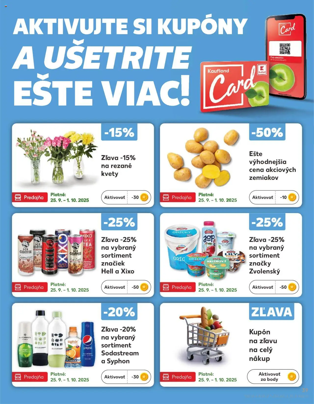 Nové Kaufland akcie – leták je platný od 25.09.2025 | Strana: 39 | Produkty: Sodastream, Pepsi, Kvety