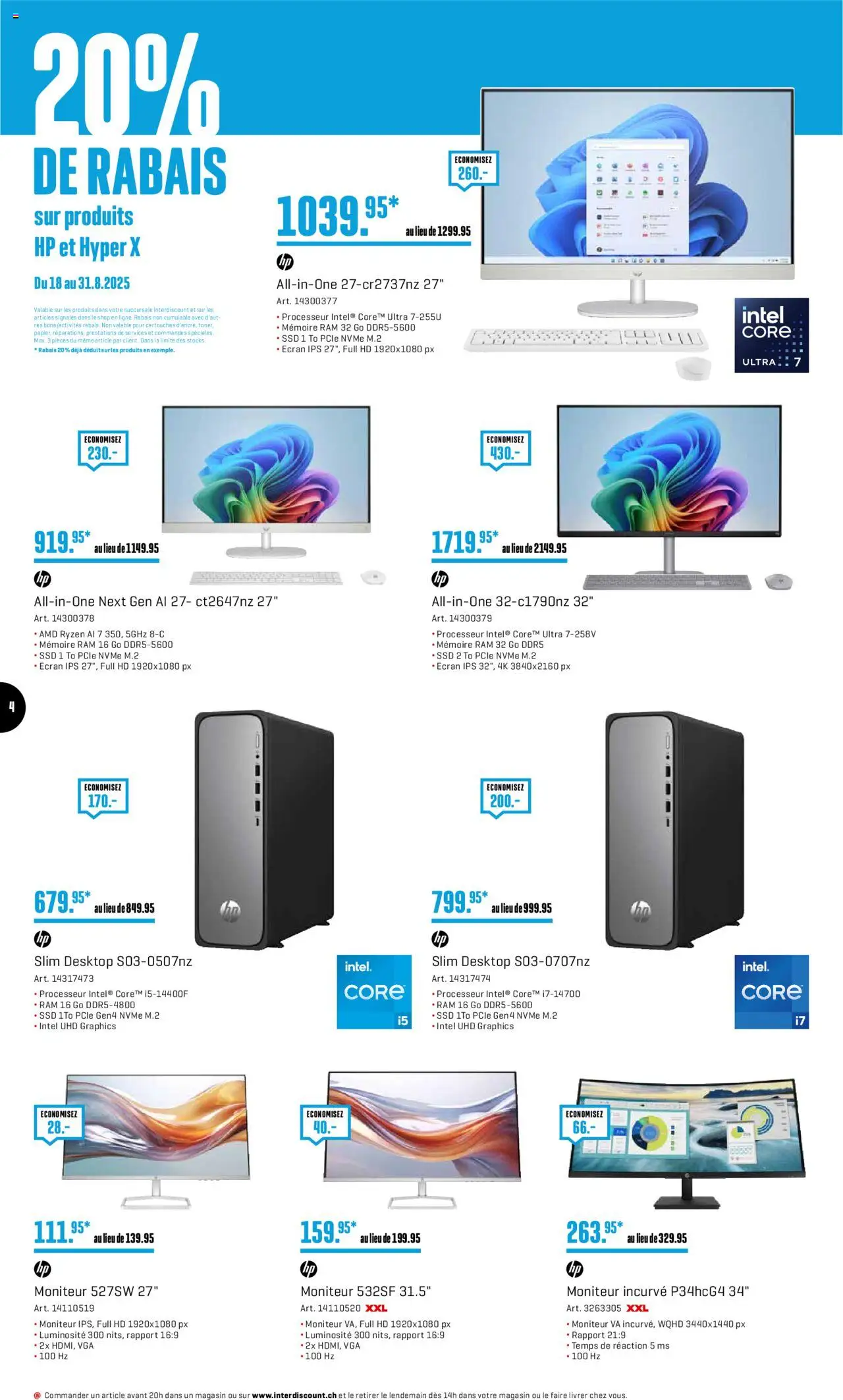 Interdiscount Aktionen FR ab 25.08.2025 | Seite: 4 | Produkte: HP