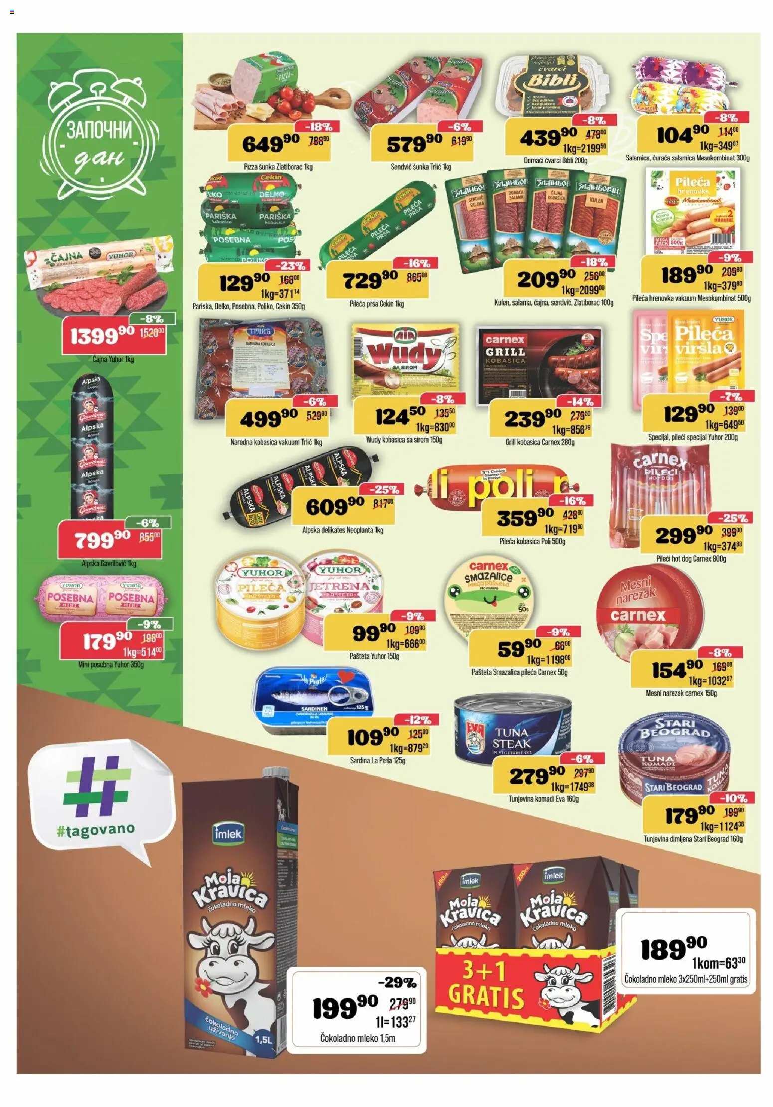 Europrom katalog - važi od 19.11.2025 | Strana: 4 | Proizvode: Pileća prsa, Moja kravica, Hot dog, Kobasica