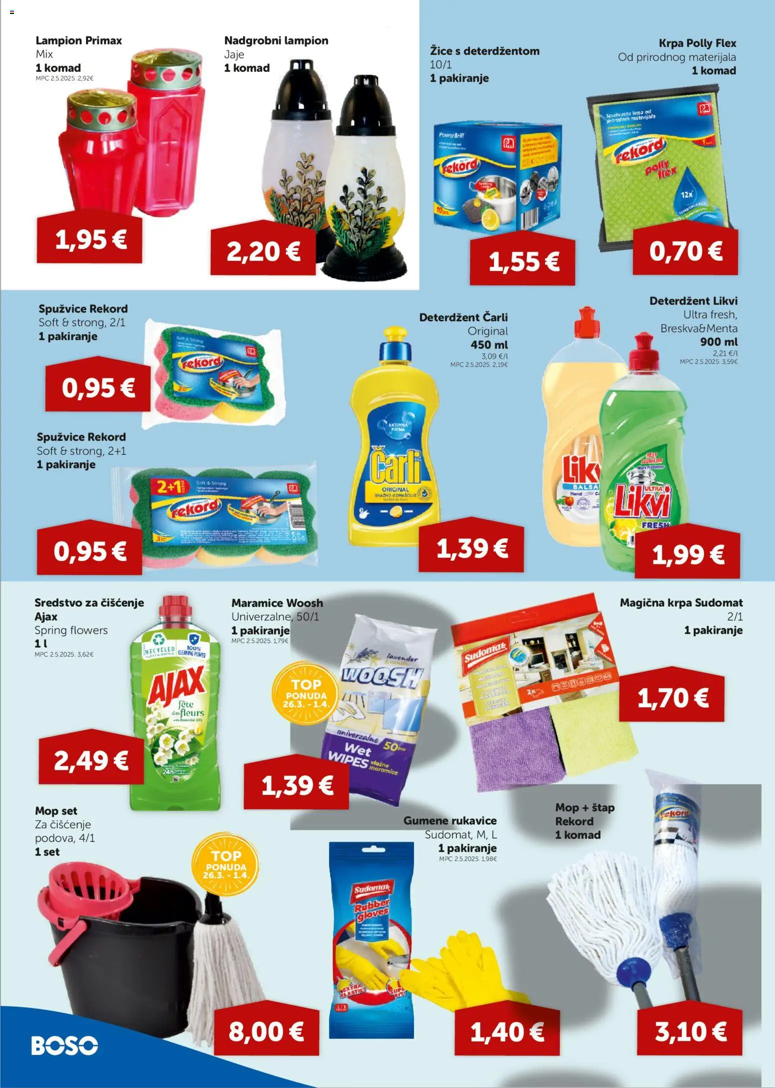 Boso katalog | vrijedi od 26.03.2026 | Stranica: 14 | Proizvodi: Mop, Deterdžent, Rukavice, Ajax