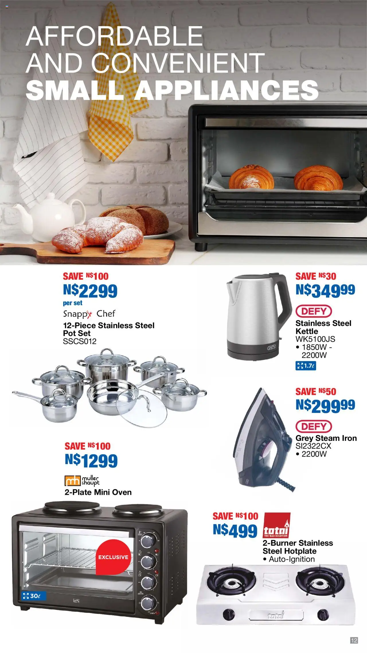 New OK Furniture catalogue – valid from 06.10.2025 | Page: 12 | Products: Oven, Kettle, Iron