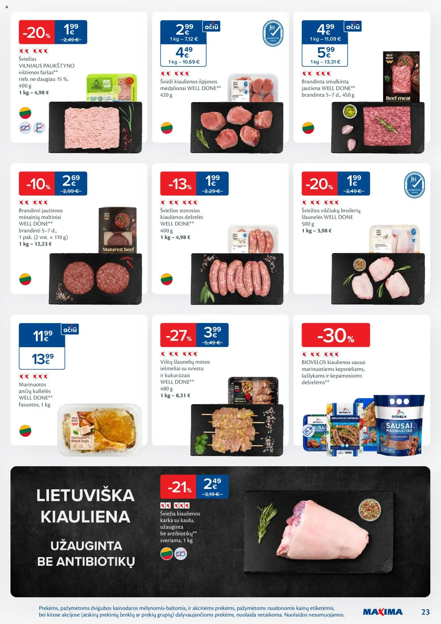 MAXIMA akcijos nuo 25.11.2025 | Puslapis: 23 | Prekių: Vištienos, Kiaulienos, Dešrelės, Jautiena