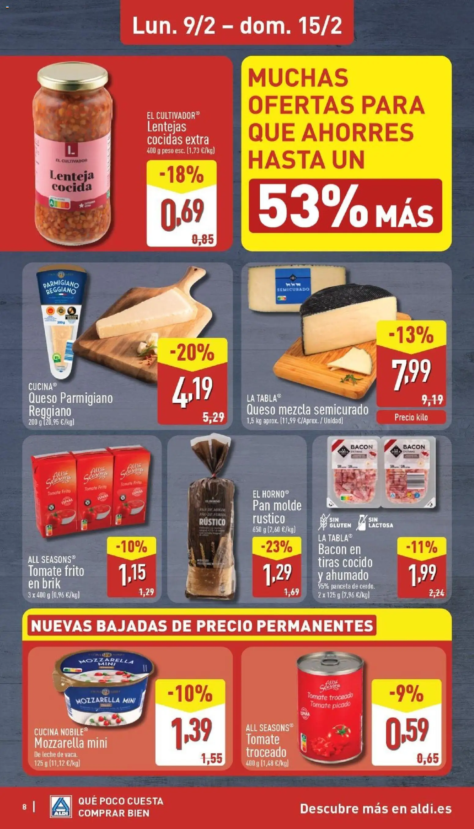 Aldi folleto Península │ válido desde el 09.02.2026 | Página: 8 | Productos: Leche, Ηλεκτρικός φούρνος, Pan, Horno