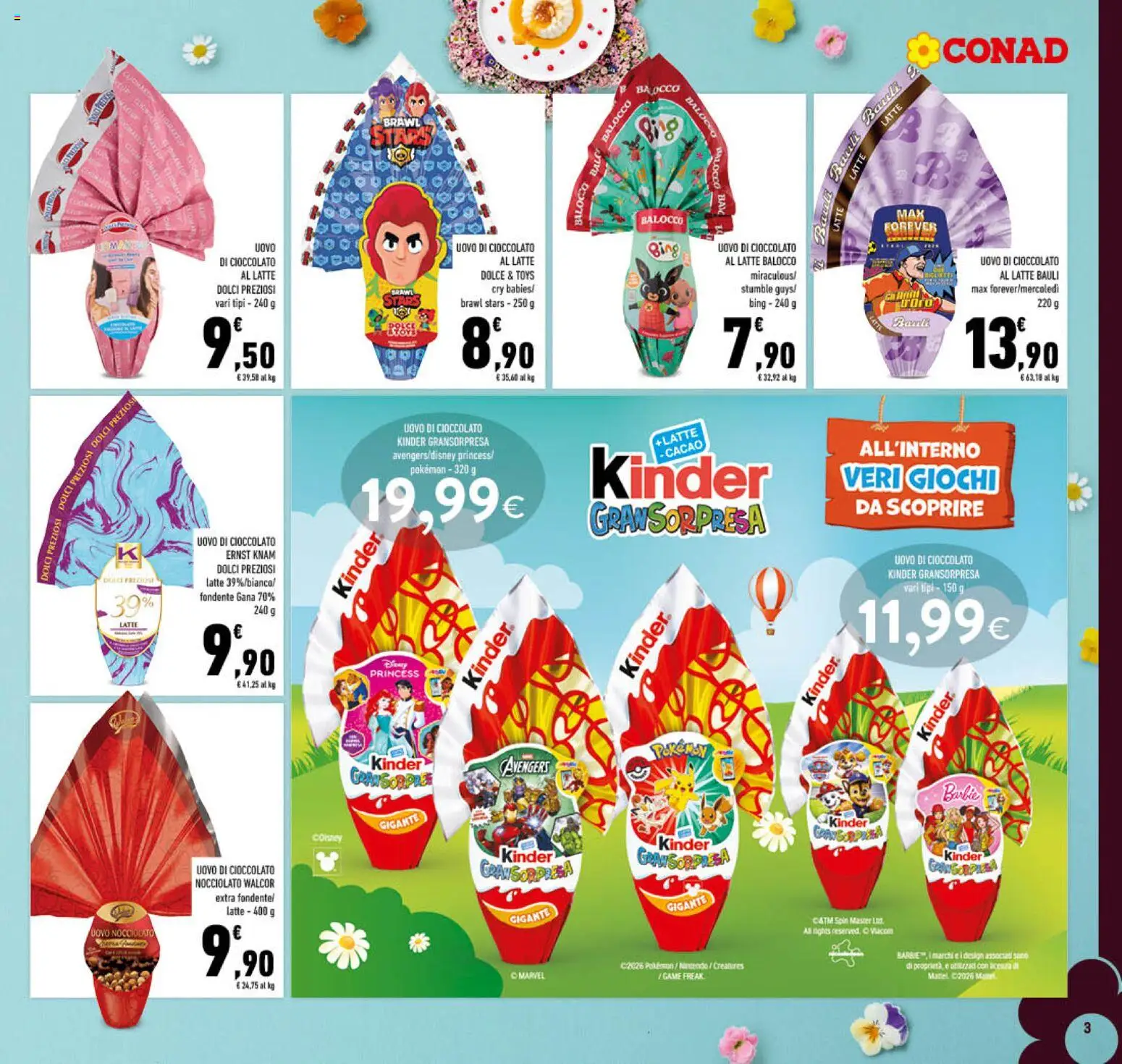 Volantino Conad del 25.03.2026 | Pagina: 3 | Prodotti: Cioccolato, Latte, Cacao