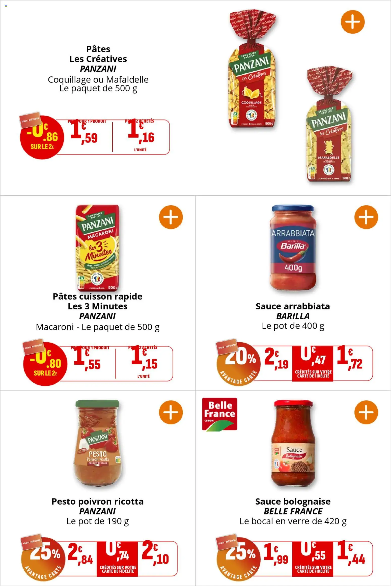 {H1} | Page: 18 | Produits: Pesto, Sauce bolognaise, Ricotta, Pâtes