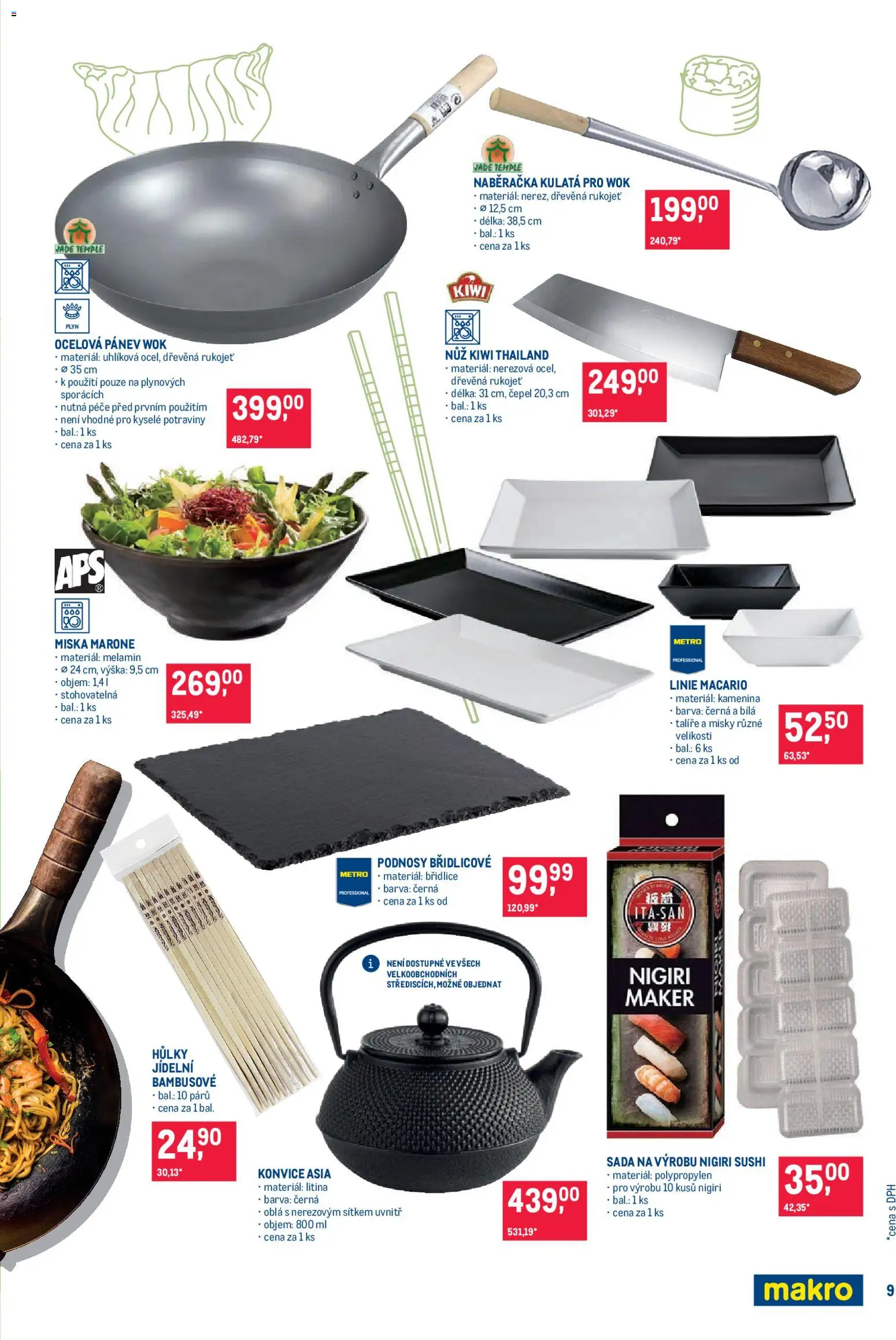 Makro leták - Pro milovníky jídla od 14.01.2026 | Strana: 9 | Produkty: Talíře, Pánev, Naběračka, Potraviny