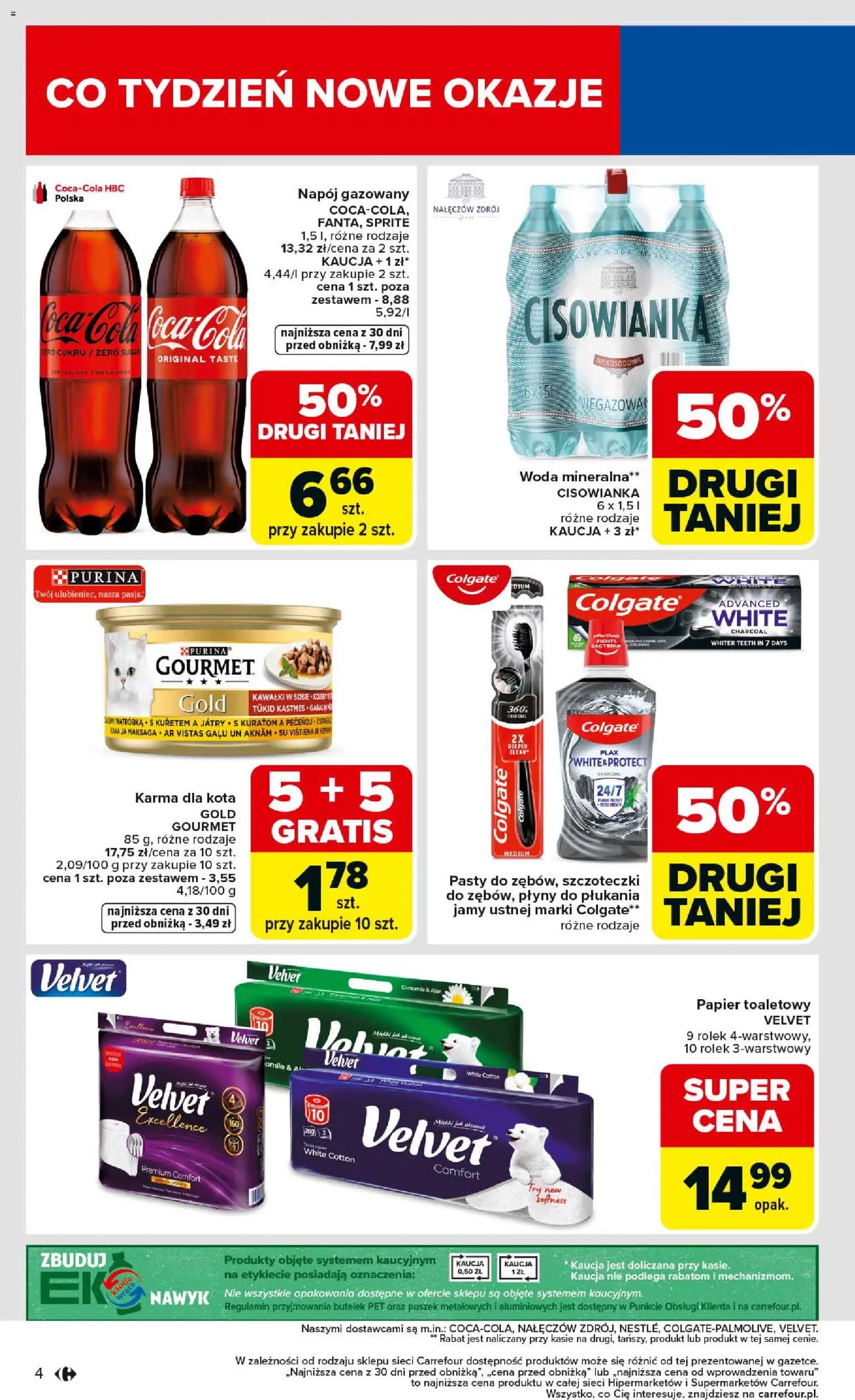 Carrefour Gazetka od 26.01.2026 | Strona: 6 | Produkty: Papier toaletowy, Sprite, Coca cola, Woda