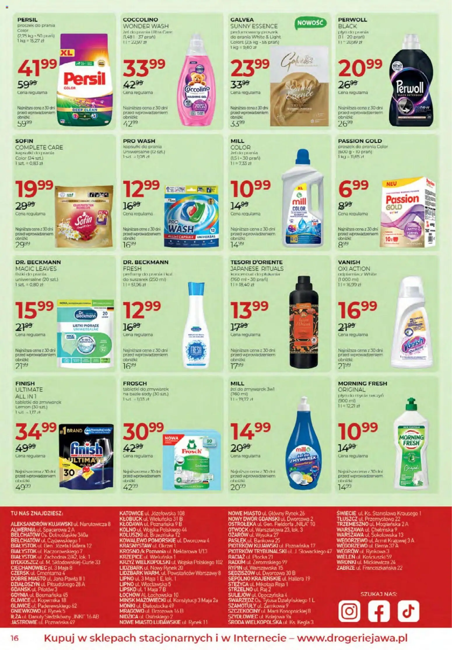 Jawa Gazetka od 03.01.2026 | Strona: 15 | Produkty: Vanish, Tort, Finish, Proszek do prania