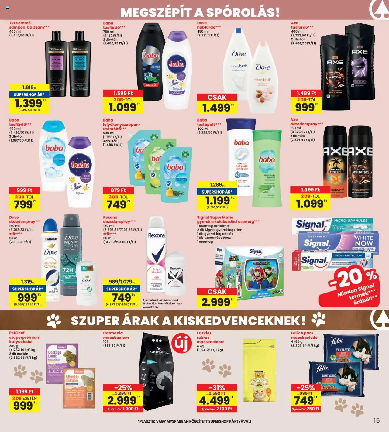 Interspar akciós ujság - amely érvényes a következő dátumtól: 21.08.2025 | Oldal: 15 | Termékek: Kutyaeledel, Habfürdő, Stift, Testápoló