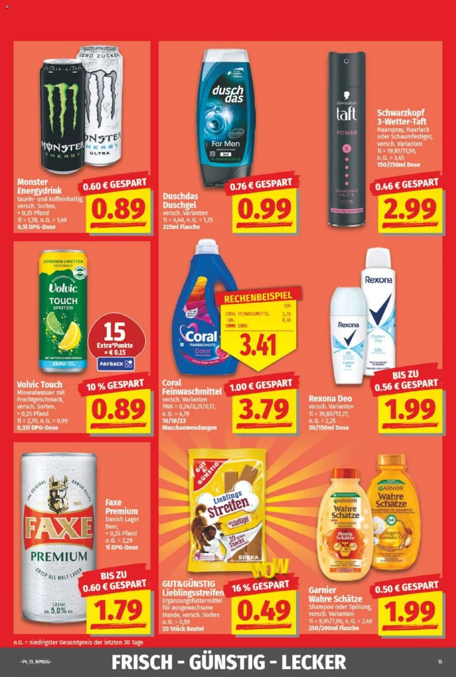 NP Discount Prospekt – gültig ab 18.01.2026 | Seite: 15 | Produkte: Energy, Shampoo, Duschgel, Zucker