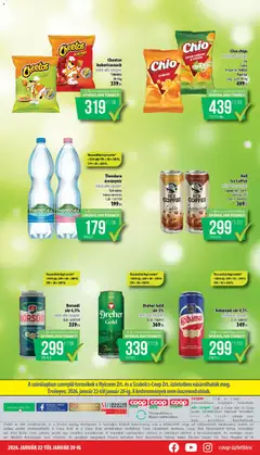 COOP - Mini & Abc & Szuper / Nyírzem - amely érvényes a következő dátumtól: 22.01.2026 | Oldal: 8 | Termékek: Chips, Dreher sör, Sör, Ketchup