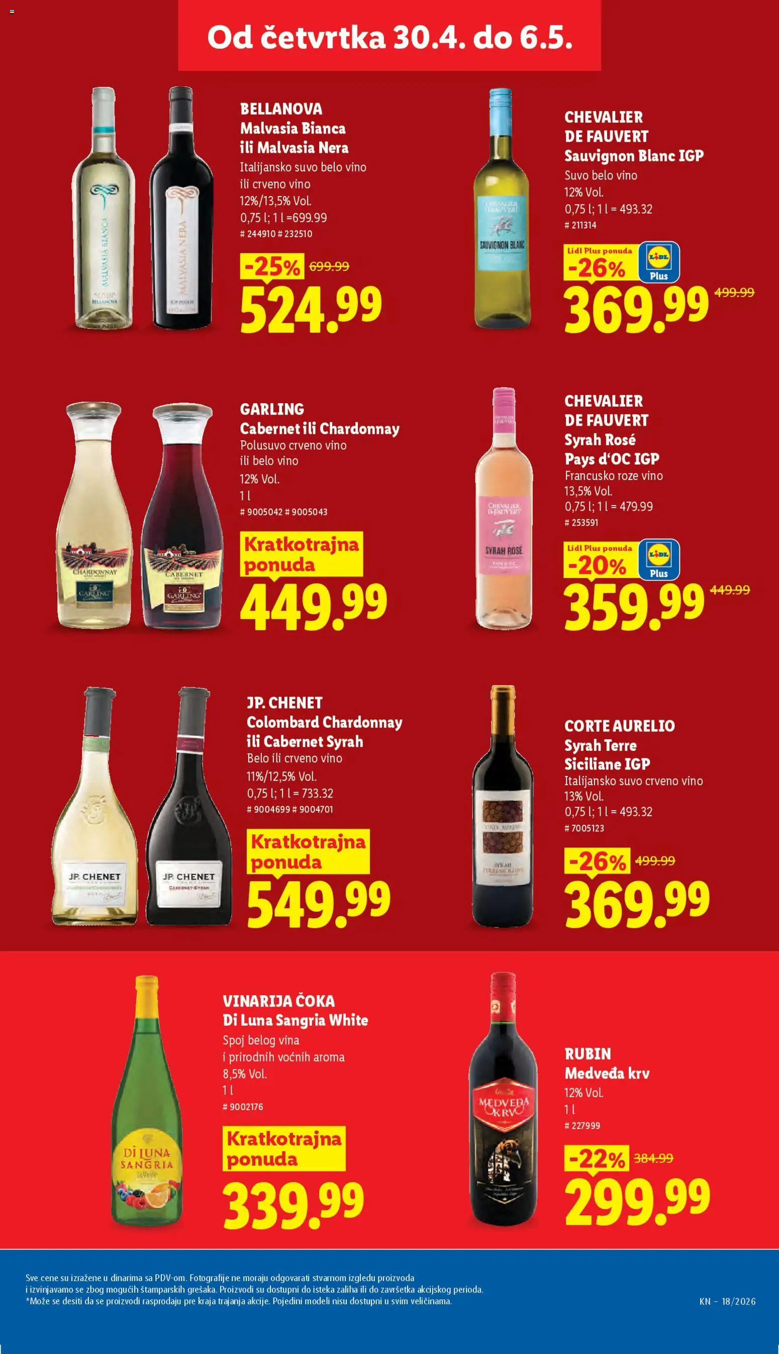 Lidl katalog - važi od 30.04.2026 | Strana: 37 | Proizvode: Chardonnay, Crveno vino, Vino, Roze vino
