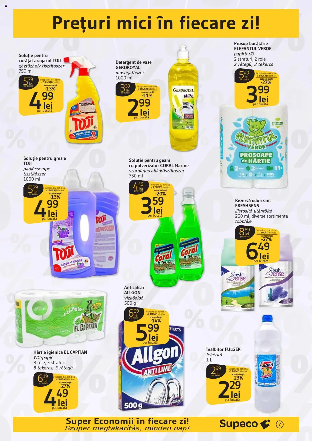 Supeco catalog - Prim Pret bilingv – valabil de la 28.08.2025 | Pagină: 7 | Produse: Gresie, Bucătărie, Mici, Detergent