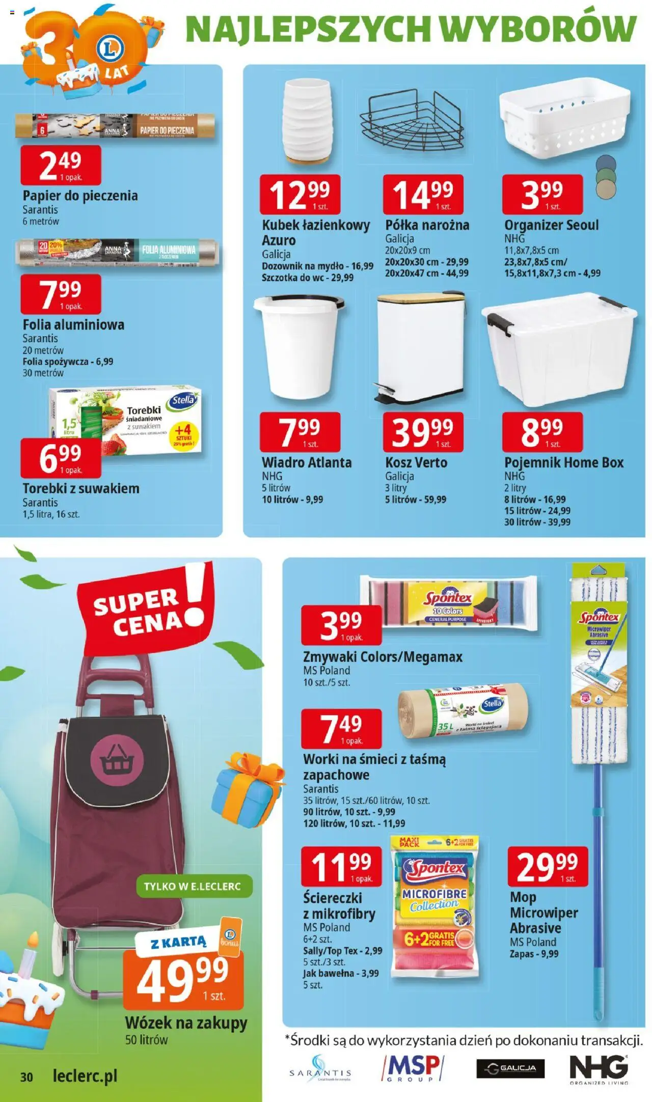 E.Leclerc Gazetka - Kłodzko od 10.06.2025 | Strona: 30 | Produkty: Folia spożywcza, Kosz, Mydło, Torebki