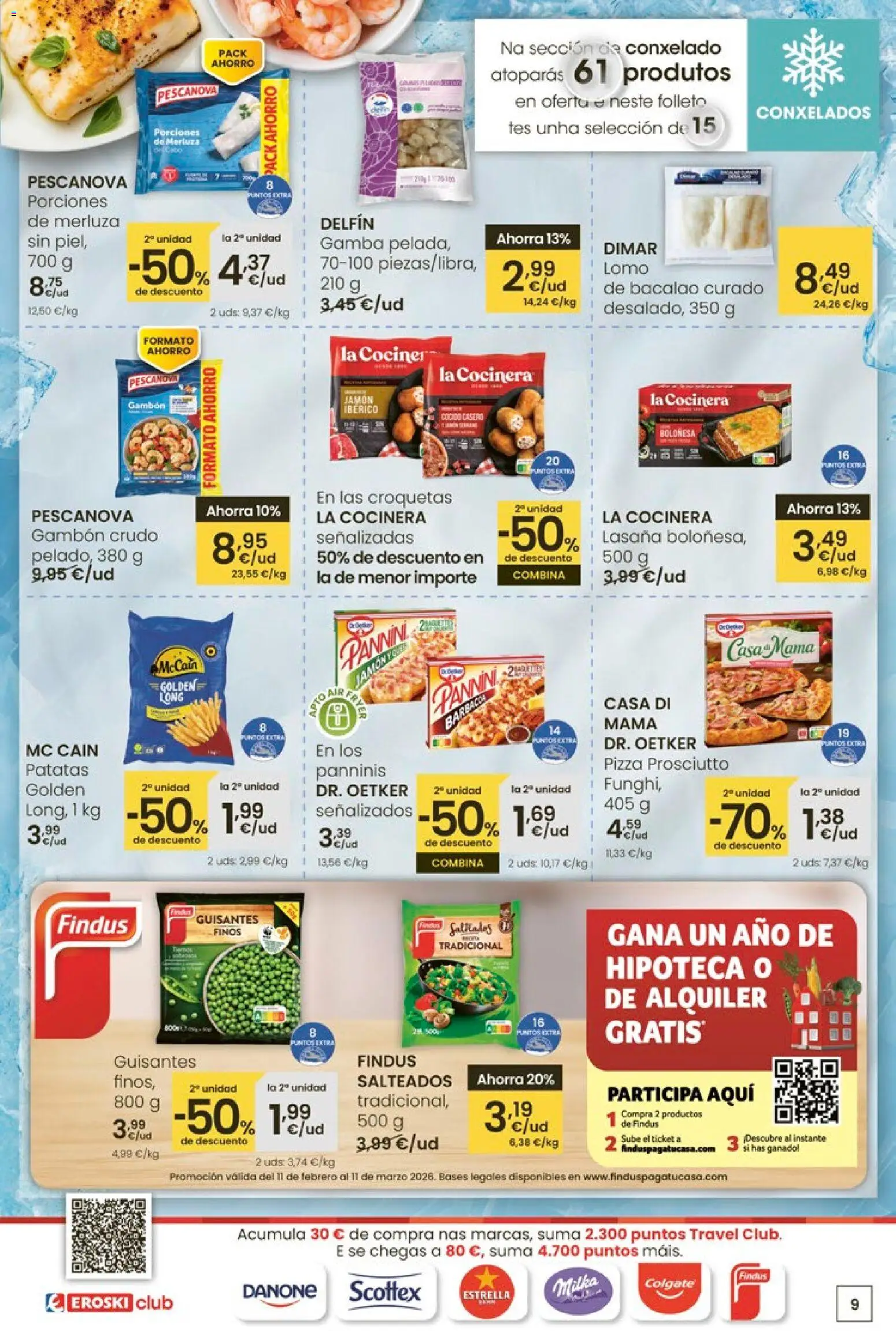 Eroski - 50 de descuento Center │ válido desde el 26.02.2026 | Página: 9 | Productos: Jamón, Croquetas, Lasaña, Gamba