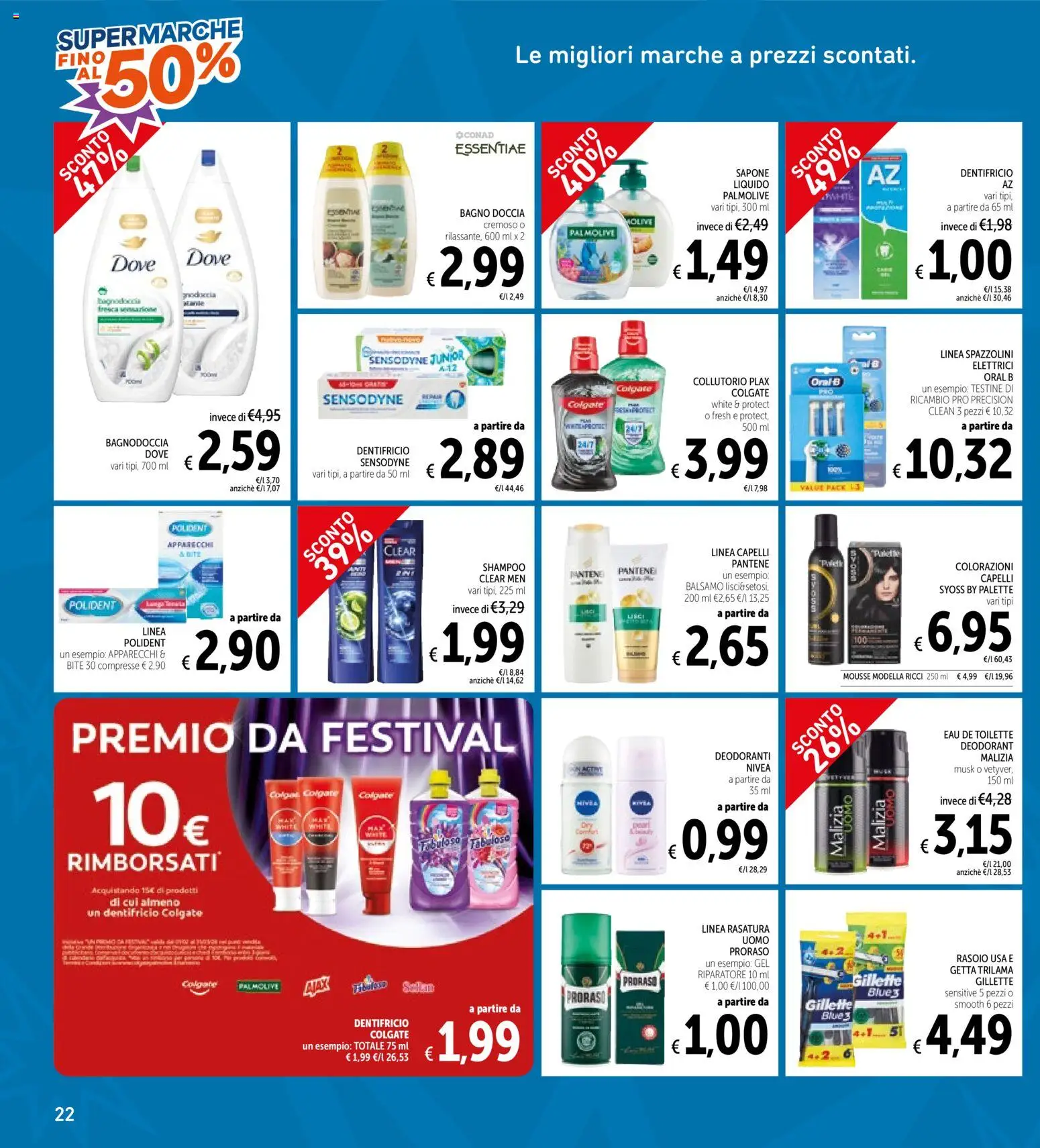 Volantino Spazio Conad del 13.02.2026 | Pagina: 22 | Prodotti: Sapone, Collutorio, Bagno, Doccia