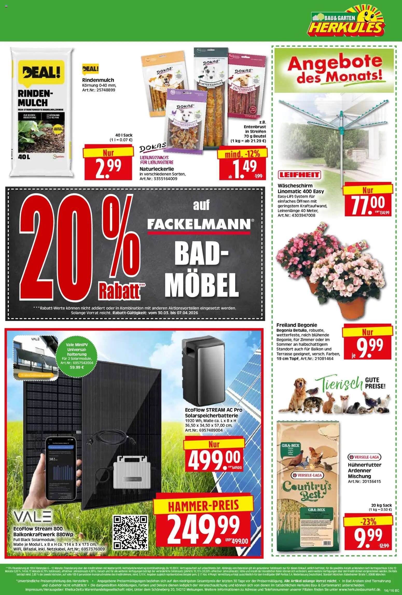 HERKULES - Bau & Garten – gültig ab 30.03.2026 | Seite: 16 | Produkte: Rindenmulch, Bad