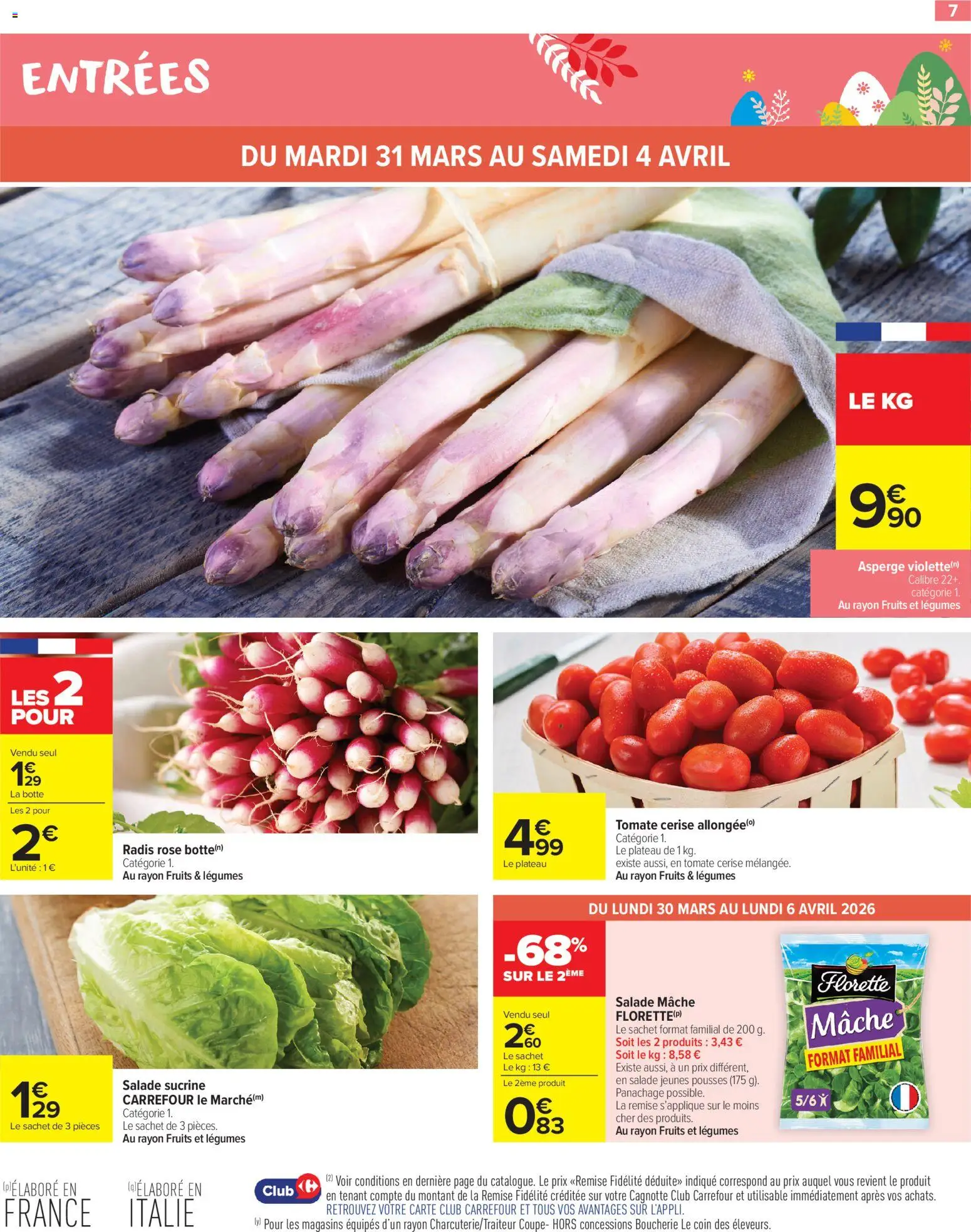 {H1} | Page: 9 | Produits: Salade, Plateau, Radis, Tomate cerise