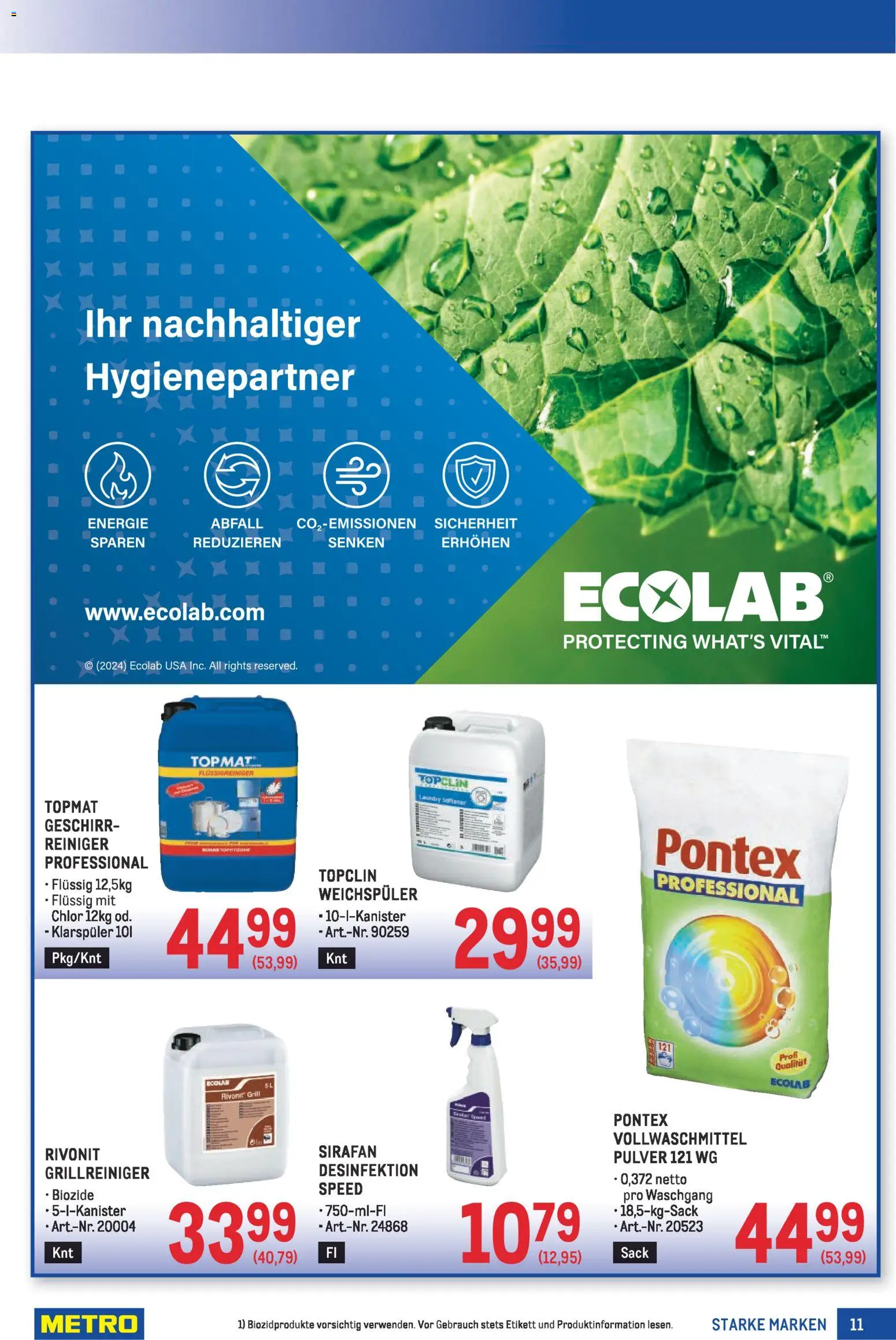 Metro Starke Marken gültig ab 22.01.2026 | Seite: 11 | Produkte: Klarspüler, Grill, Weichspüler
