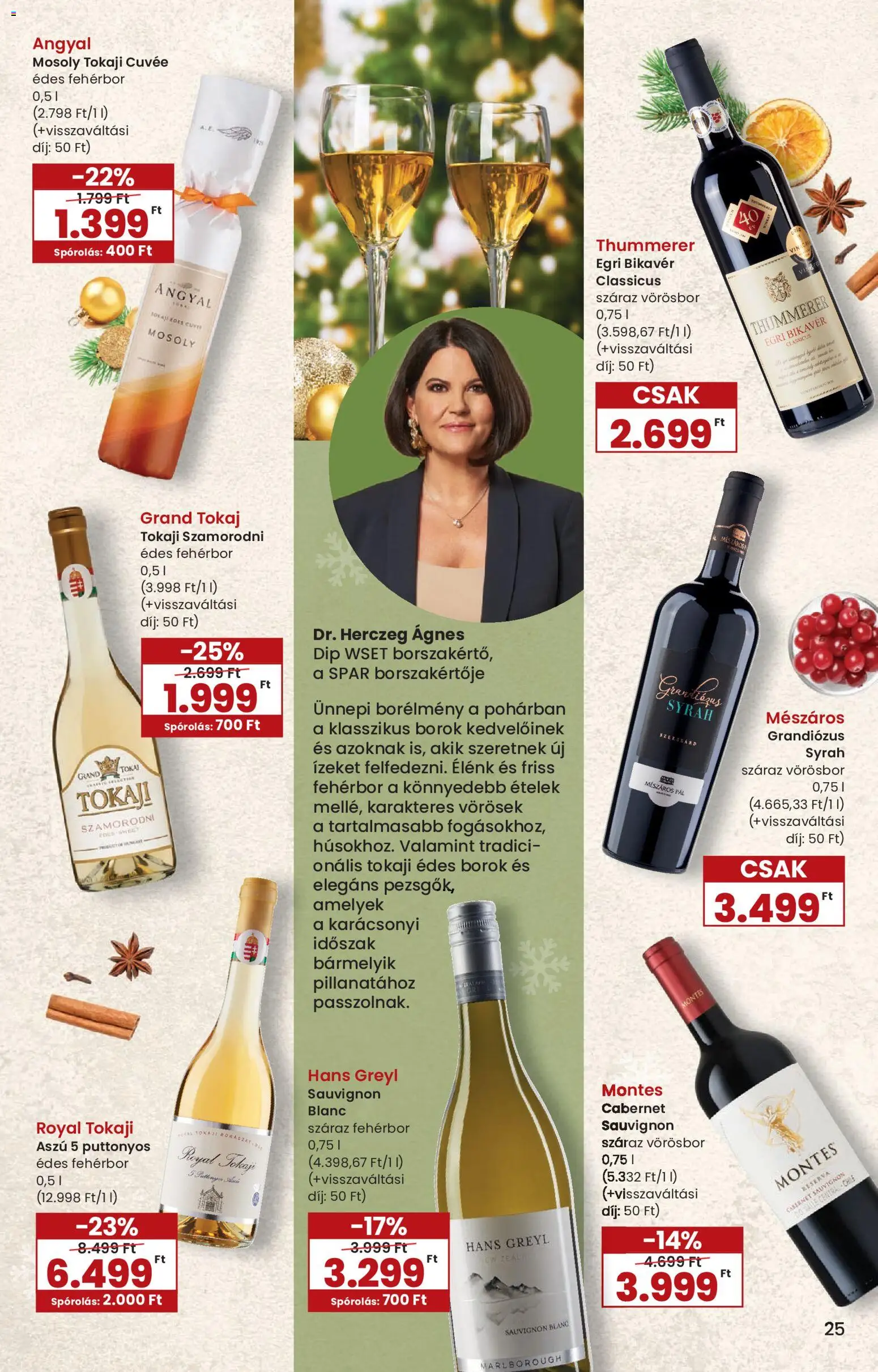 Spar akciós ujság - amely érvényes a következő dátumtól: 27.11.2025 | Oldal: 25 | Termékek: Fehérbor, Vörösbor