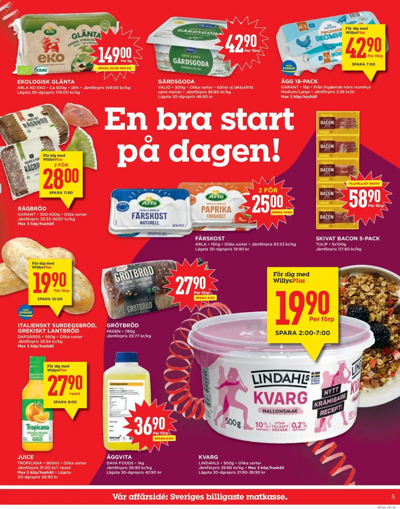 Willys reklamblad aktuell från 06.10.2025 | Sida: 5 | Produkter: Galler, Smör, Ägg, Juice