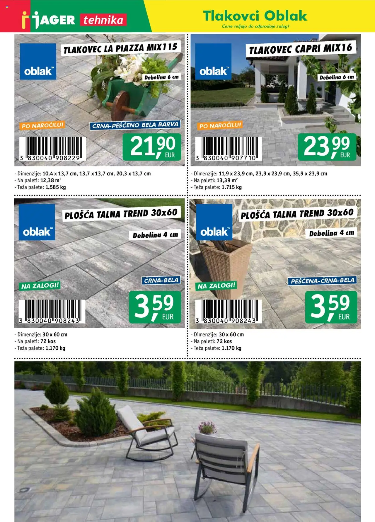 Novi Jager katalog ponudbe – veljaven od 14.04.2025 | Stran: 7 | Izdelki: Teza, Kos, Barva, Tlakovec