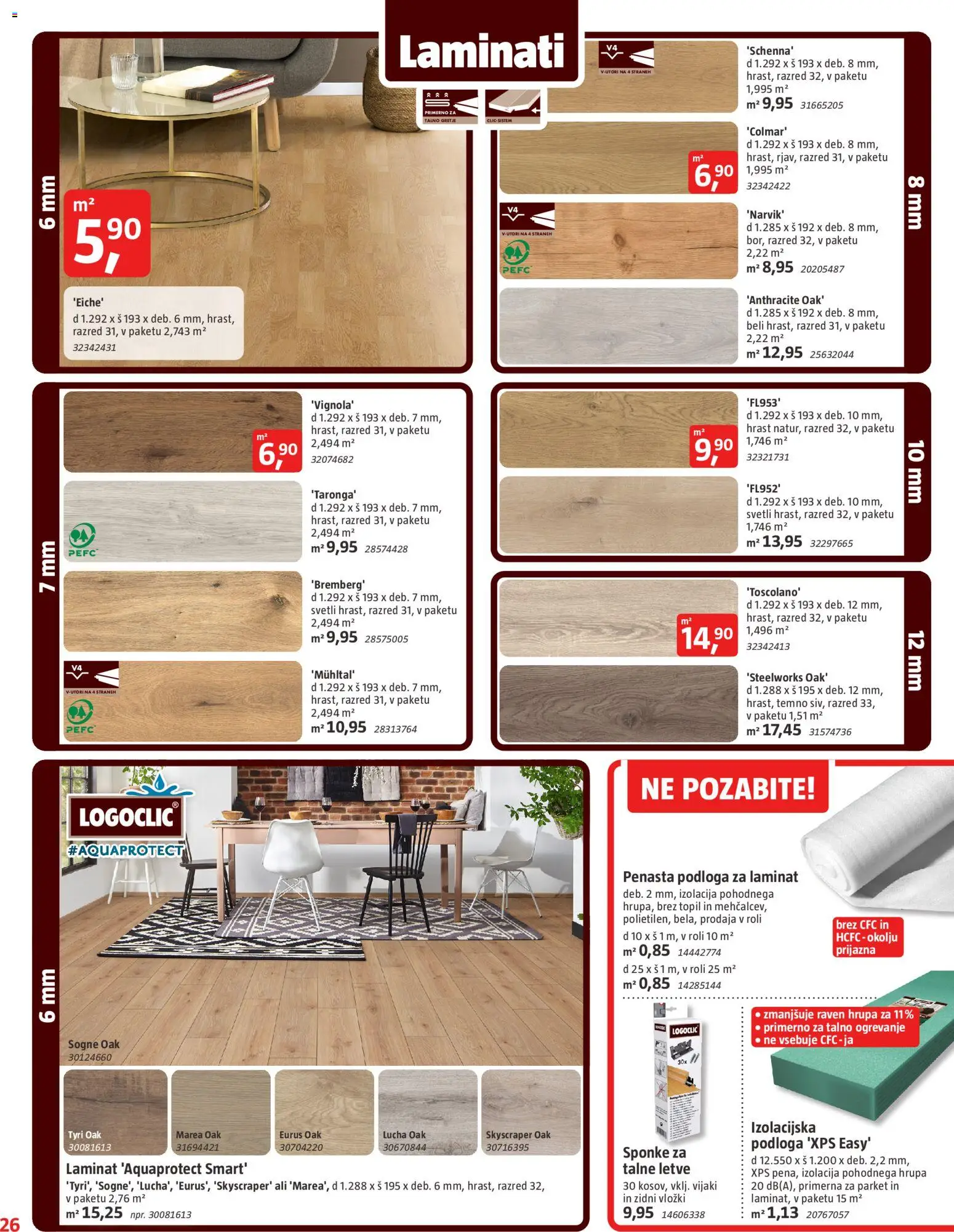 Novi Bauhaus katalog ponudbe – veljaven od 06.11.2025 | Stran: 26 | Izdelki: Vložki, Laminati, Podloga