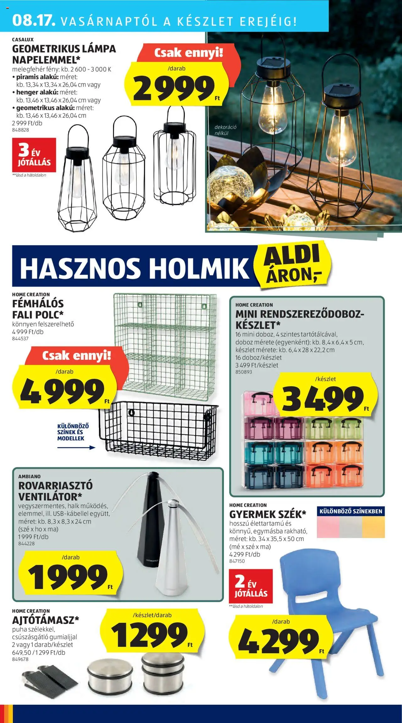 Aldi akciós ujság - amely érvényes a következő dátumtól: 14.08.2025 | Oldal: 44 | Termékek: Doboz, Lámpa, Dekoráció